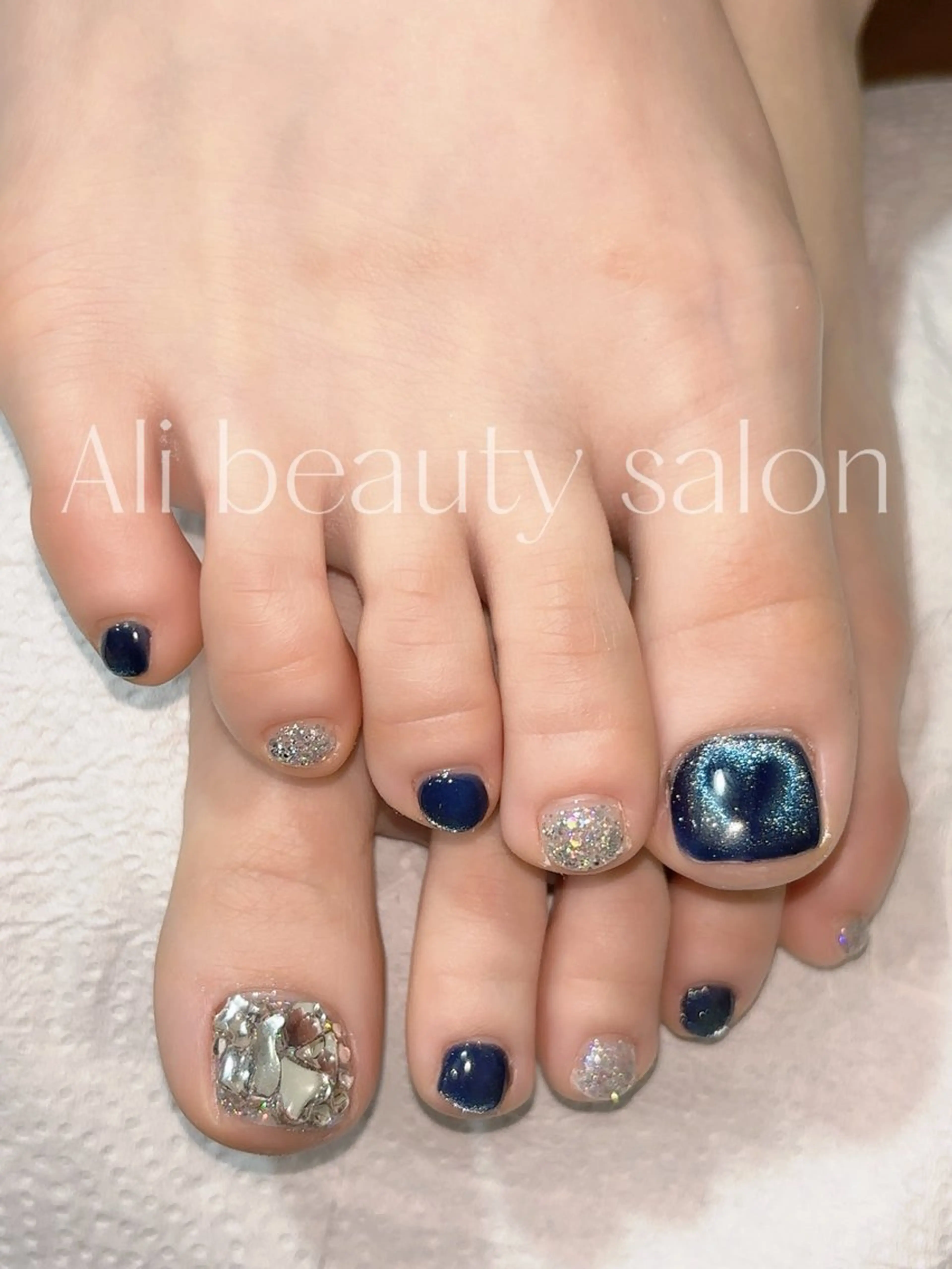 ネイル ハート マグネットネイル フットネイル Ali 新小岩 ネイル専門のネイルデザイン