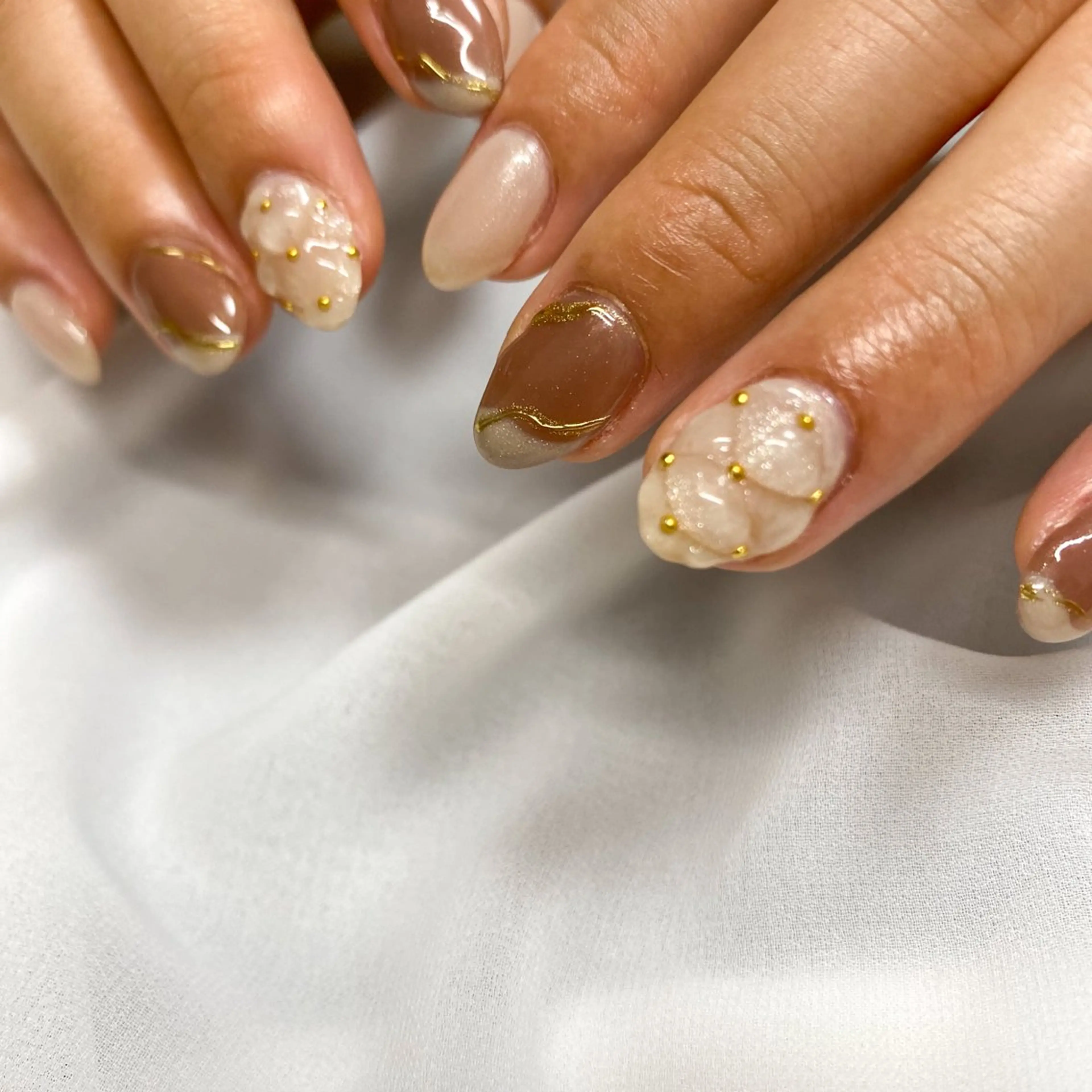 ネイル ブラウン ネイル空間所属・muguet🎀 nailのネイルデザイン