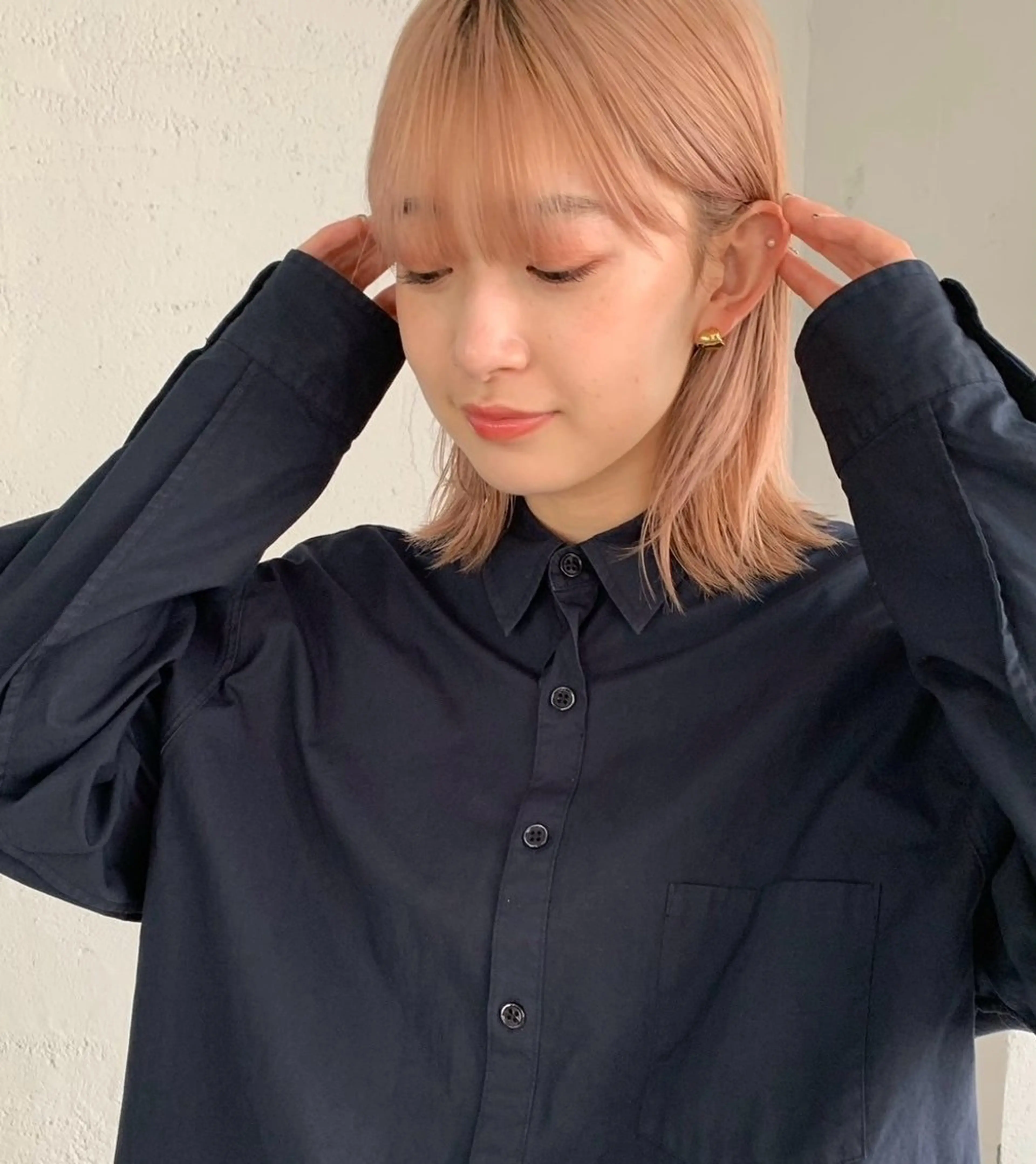 ミディアム カラー 💗暖色/ブリーチ/ レイヤー/横浜/メイのヘアスタイル