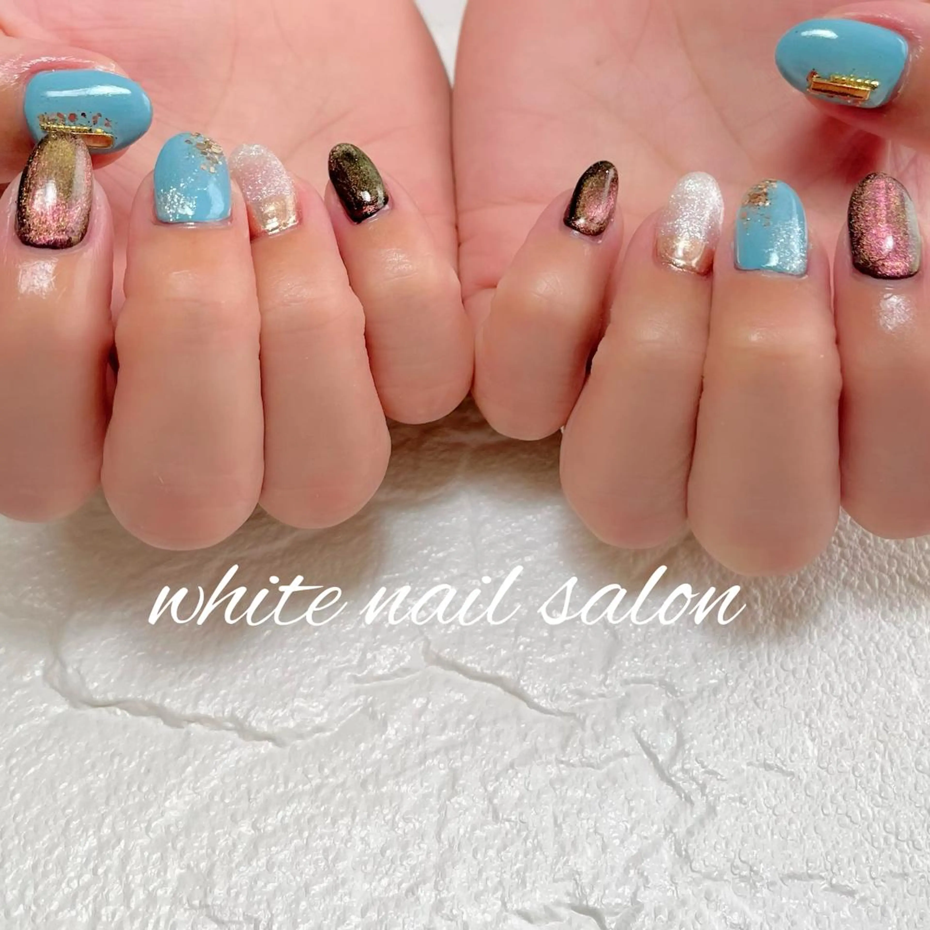 ネイル フットネイル ジェルネイル ハードジェル ラメ(グリッター) 持ち込み ハンドネイル white nail salonのネイルデザイン