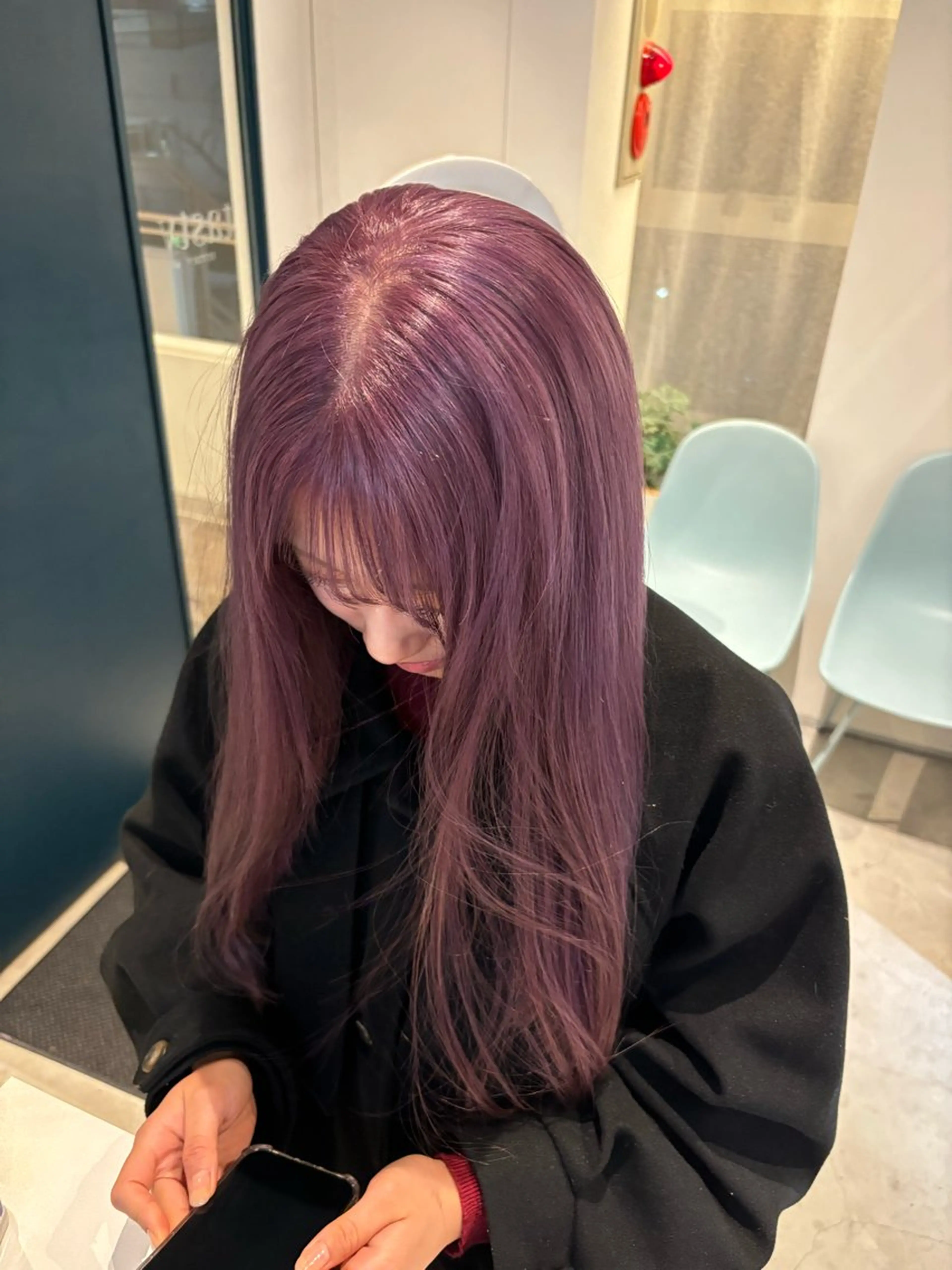 ロング カラー 艶髪ブリーチ/レイヤ ー/竹本幸希のヘアスタイル