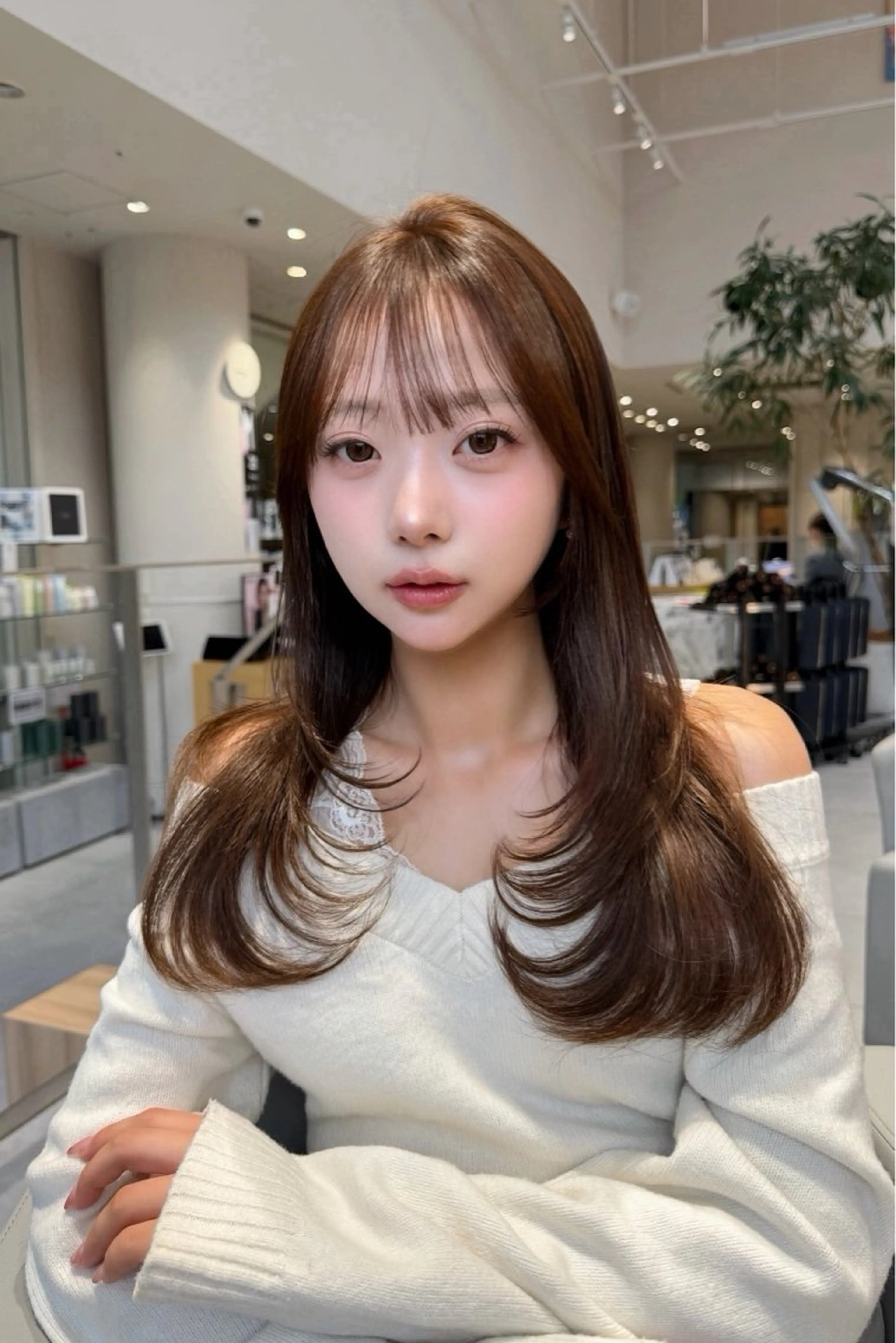 "巻かない"似合わせレイヤーカット+ブリーチなしダブルカラー"ミルキーベージュ"+3stepトリートメント付き🫧の写真