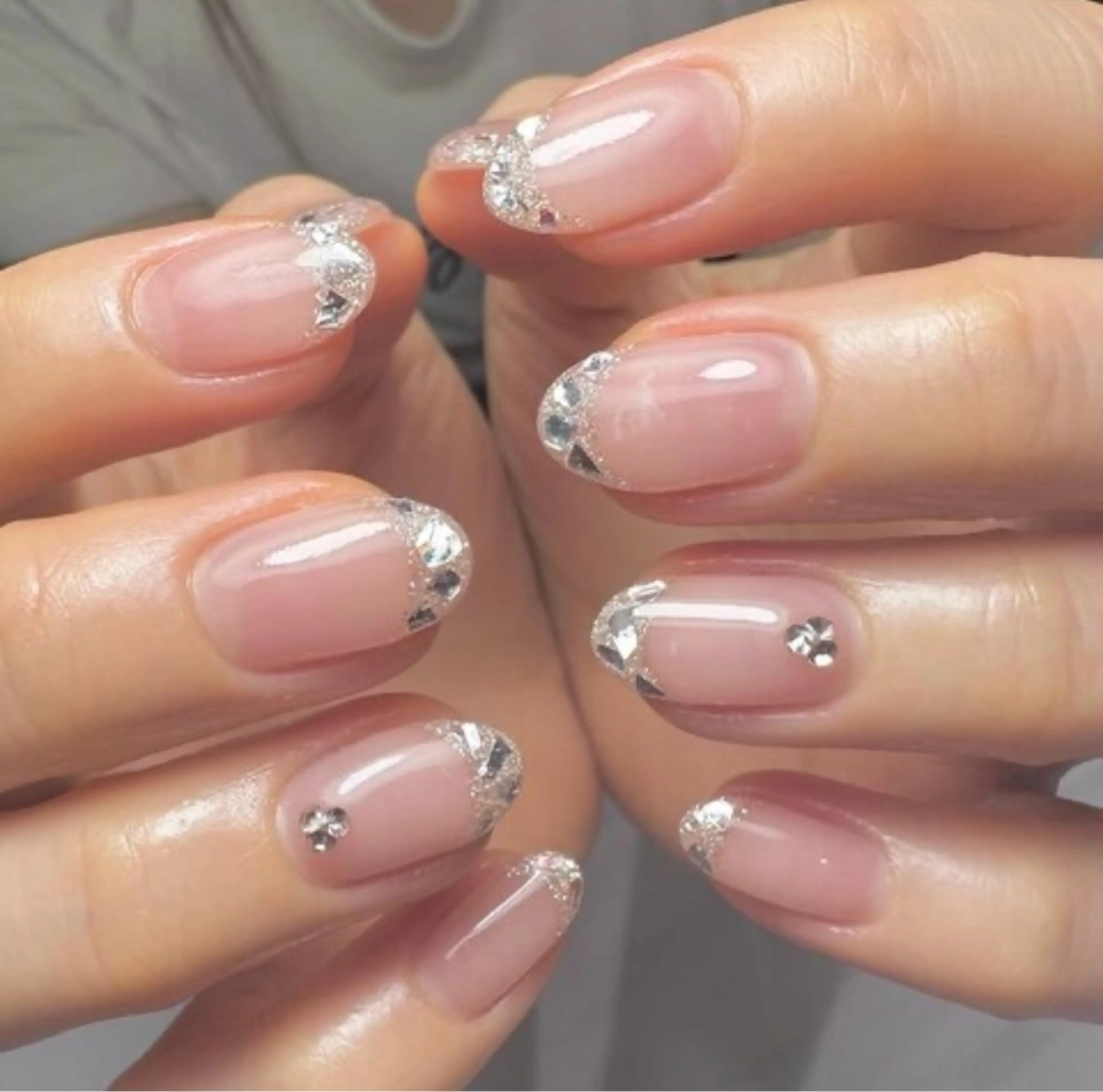ベースありガラスフレンチ💅【オフなし】の写真