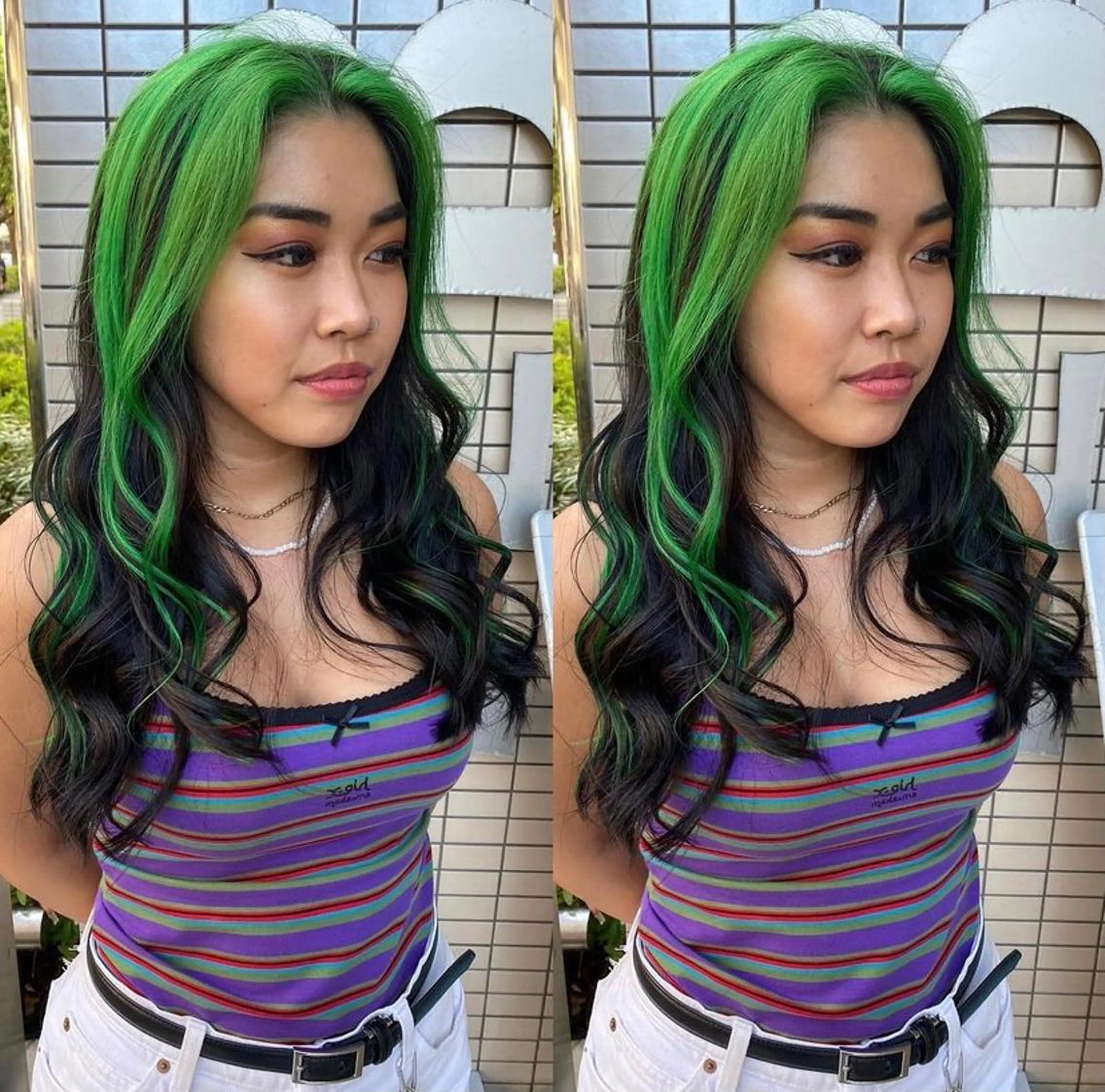 ロング カラー バレイヤージュ ブリーチ ブロンド ダブルカラー イヤリングカラー ヘアカラー モモカ/ハイトーン /バレイヤージュのヘアスタイル