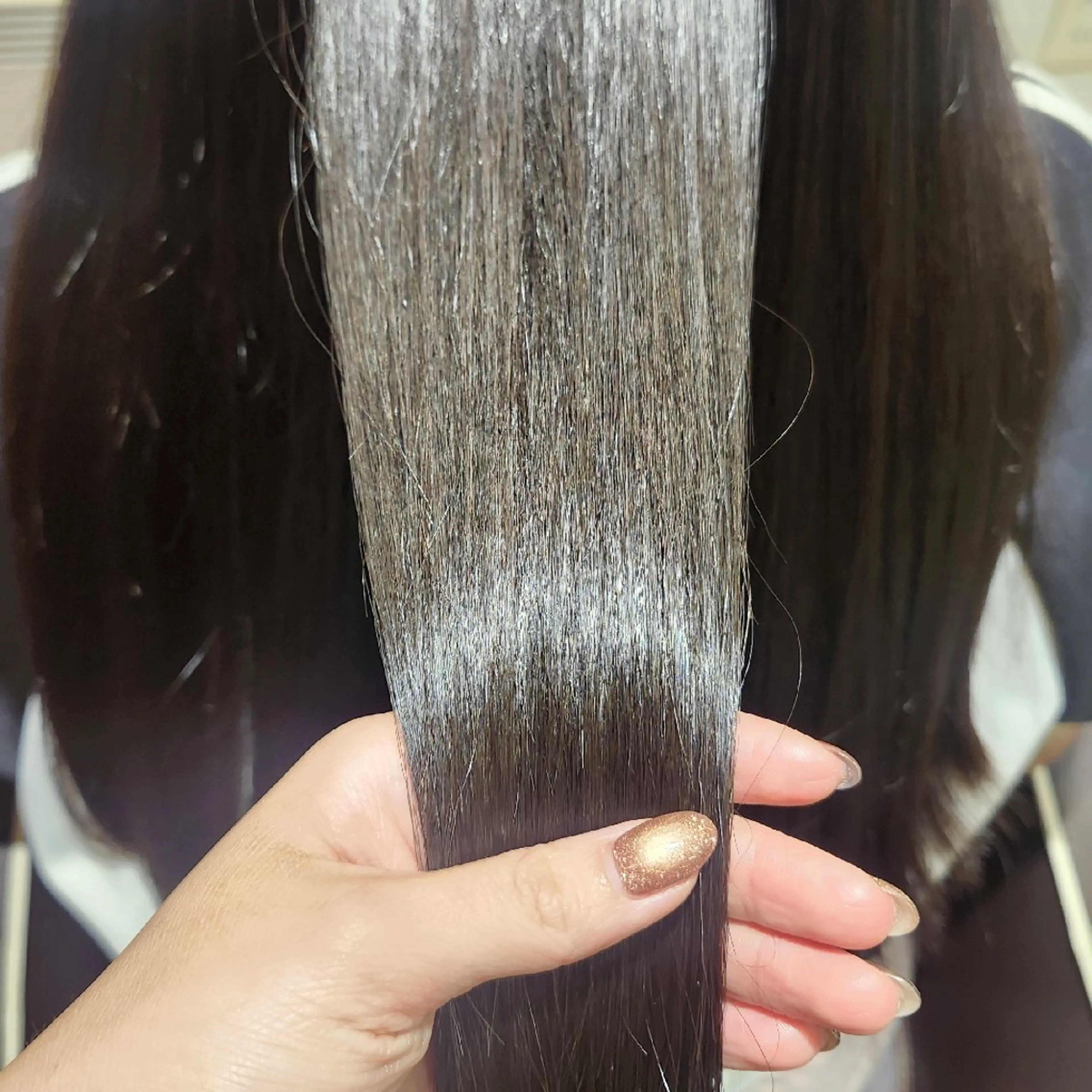 ロング 縮毛矯正 暖色カラー/髪質改善 /メンズ🧡莉南のヘアスタイル