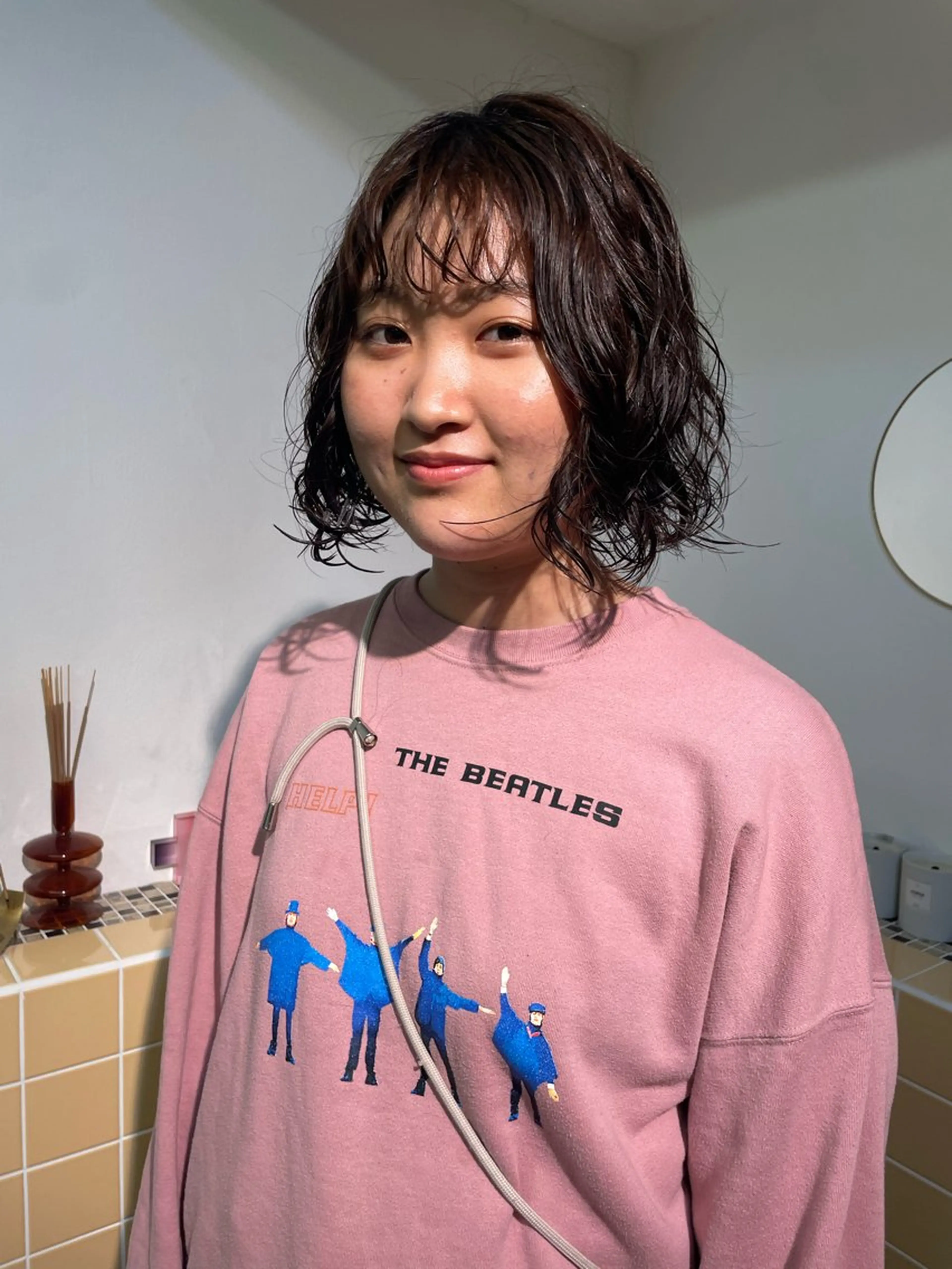 ミディアム パーマ カット パーマ sakura🌸 レイヤー/韓国ヘアのヘアスタイル