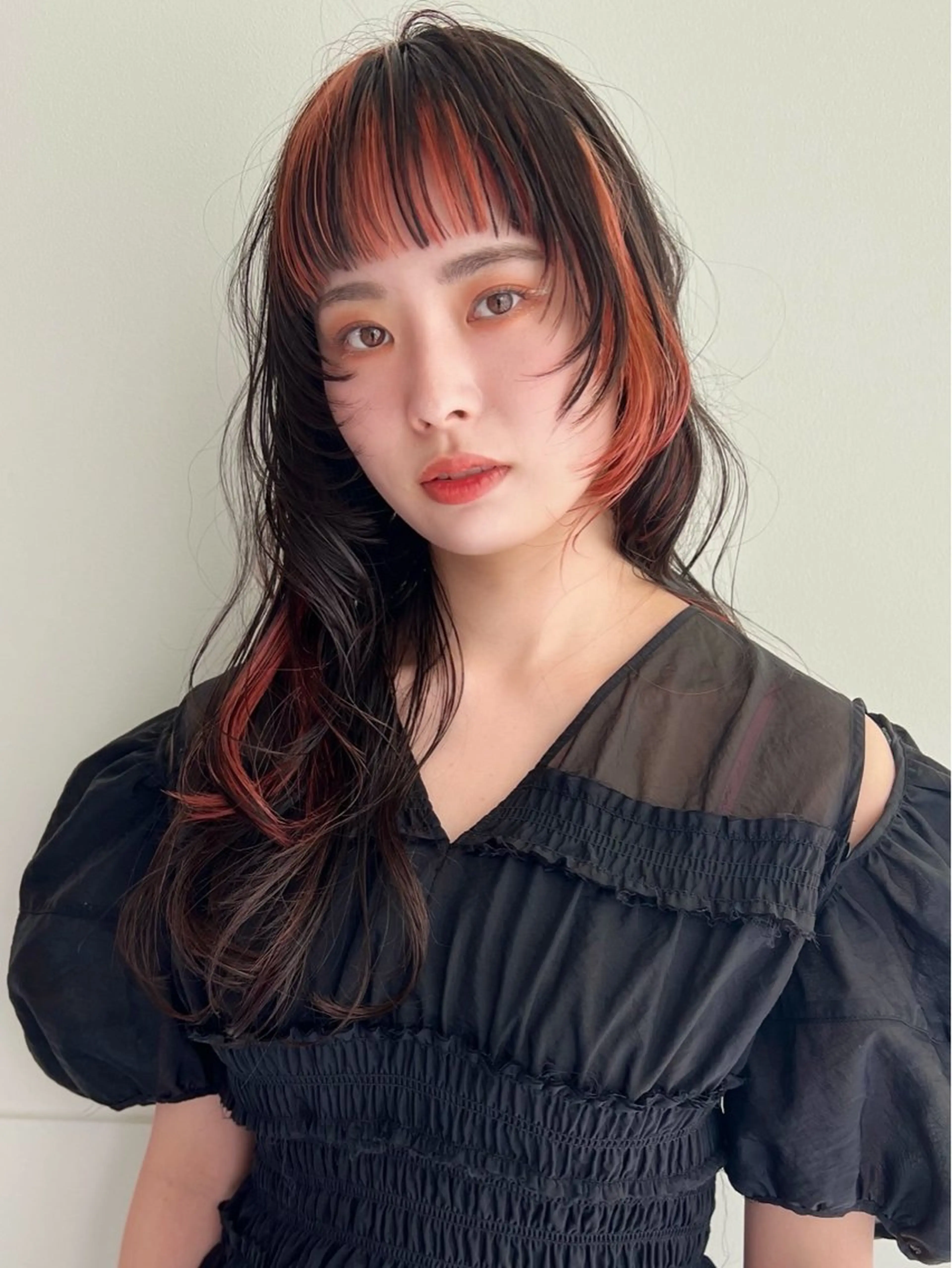 ロング カラー 透明感カラー デザインカラー カット ヘアカラー トリートメント レイヤーカット/暖色 カラー/mao🎀のヘアスタイル