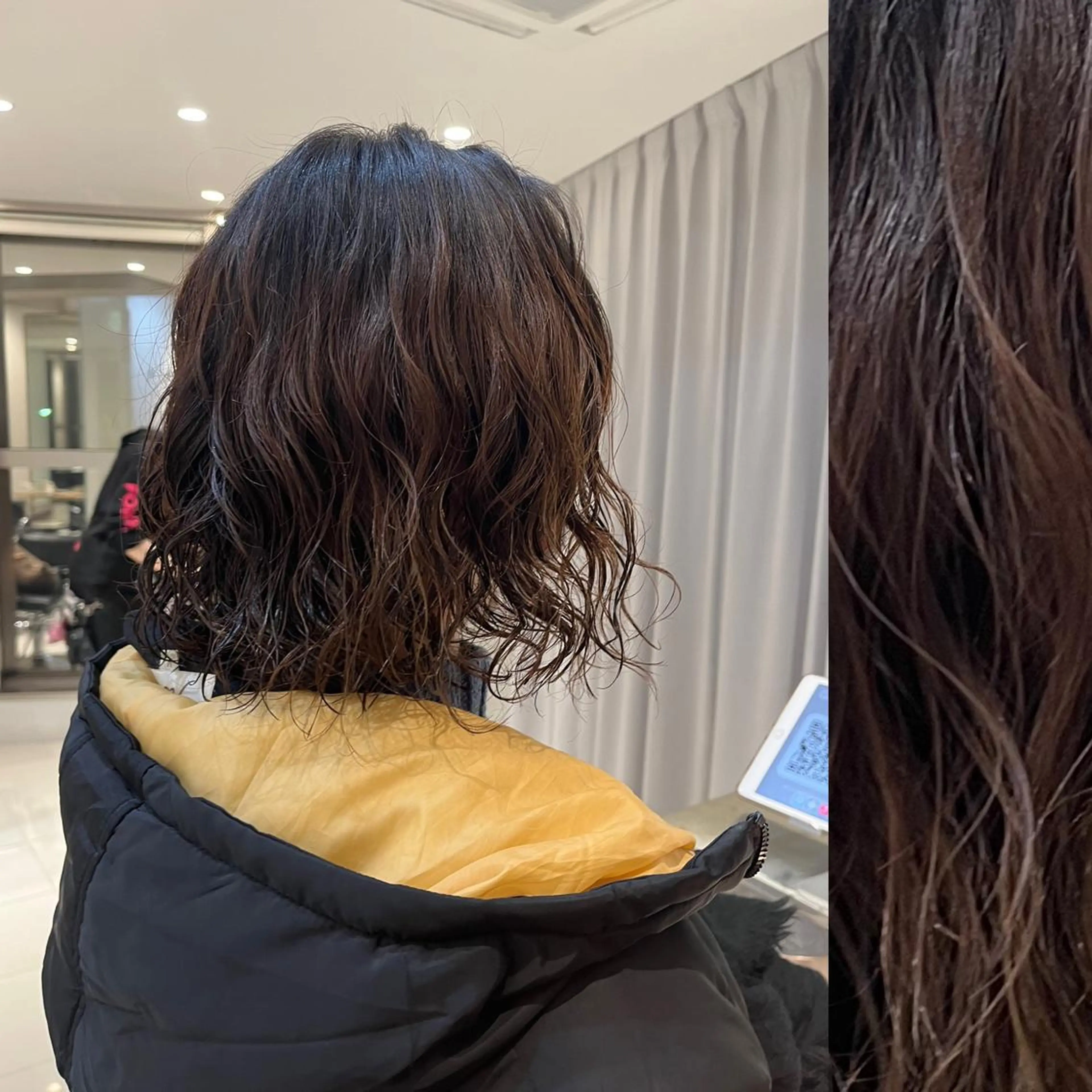 ミディアム パーマ ラベンダーベージュ ラベンダーブラウン ピンクブラウン レッドブラウン 顔周りカット stylist ◎RUKI.のヘアスタイル