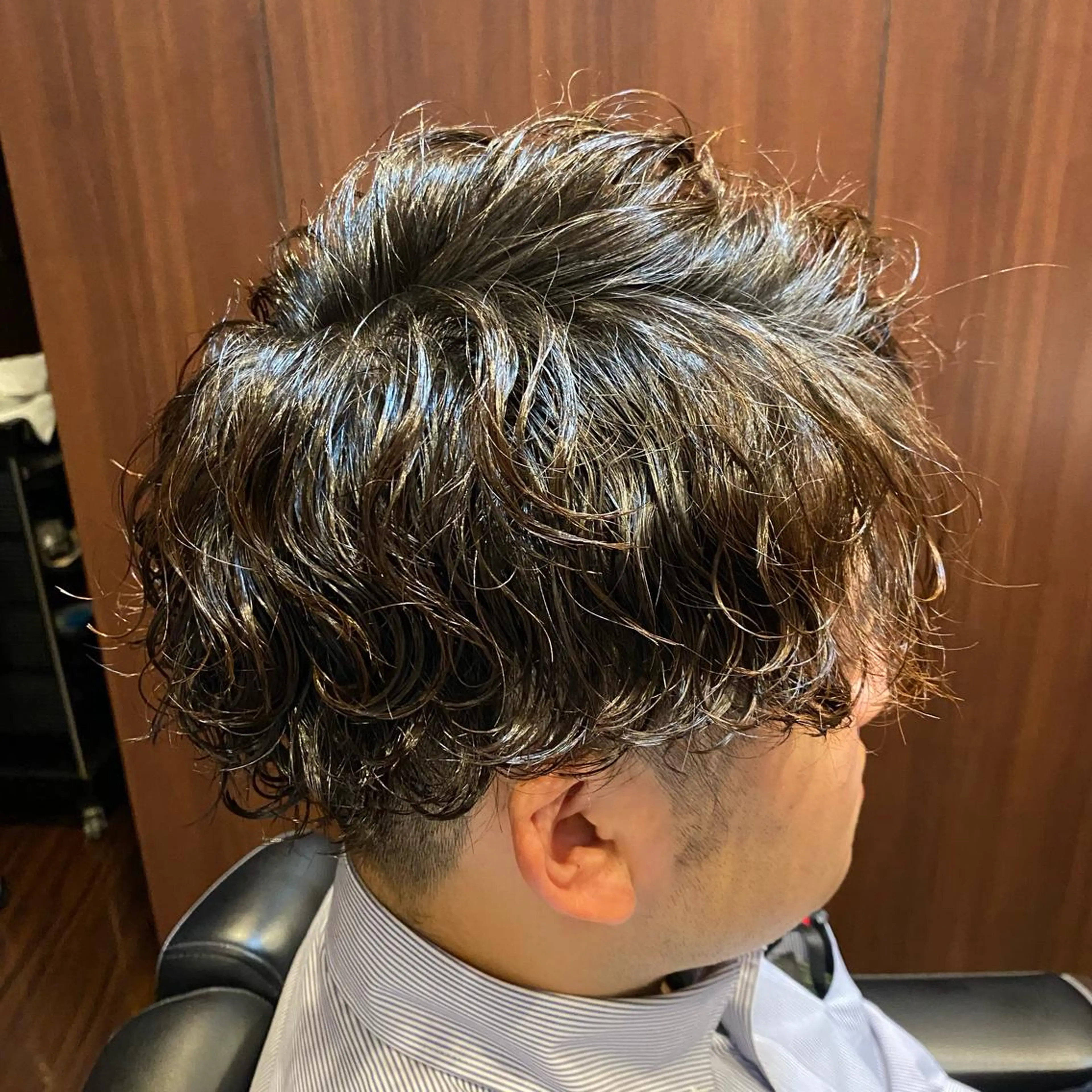 ミディアム パーマ メンズ 浅見 天翔のヘアスタイル