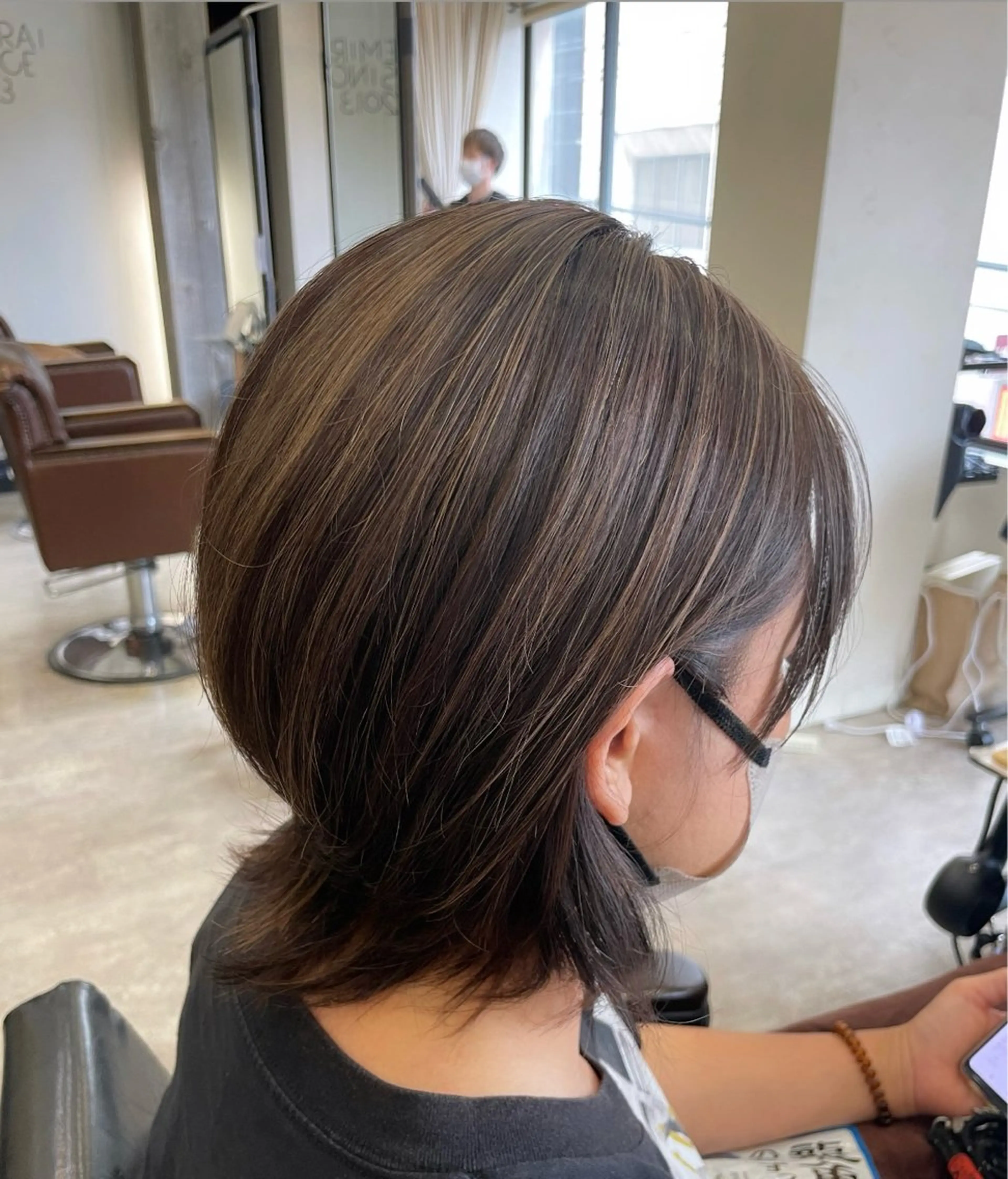 ミディアム カラー ハイライトカラー ボブ ハイライト ウルフカット ウルフボブ カット ヘアカラー トリートメント 🐾Kenta🐾✰ ブリーチカラー✰のヘアスタイル