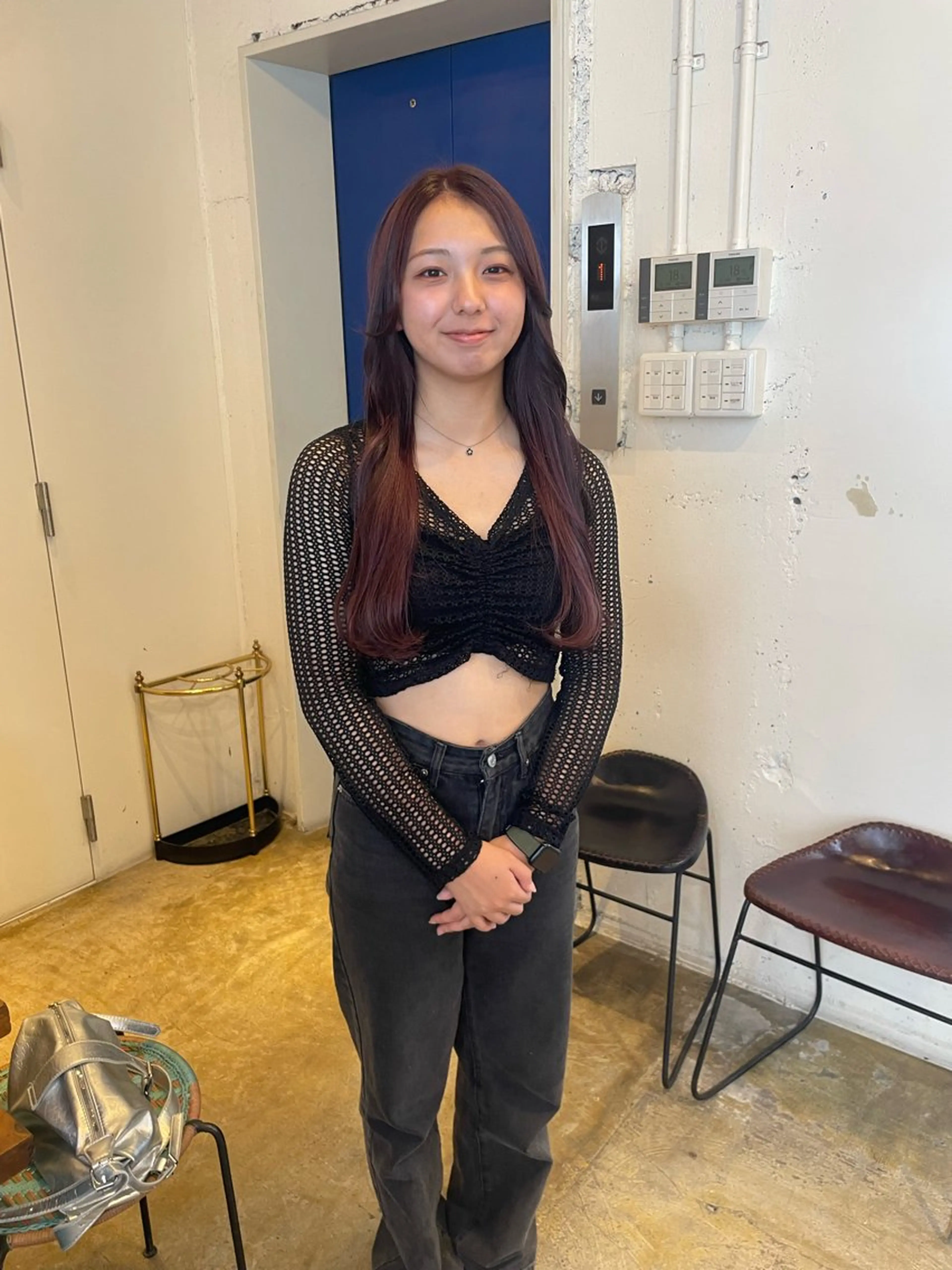 ロング カラー ラベンダーカラー ピンクカラー ピンクラベンダー MIOベージュカラー 柔らかいカラーのヘアスタイル