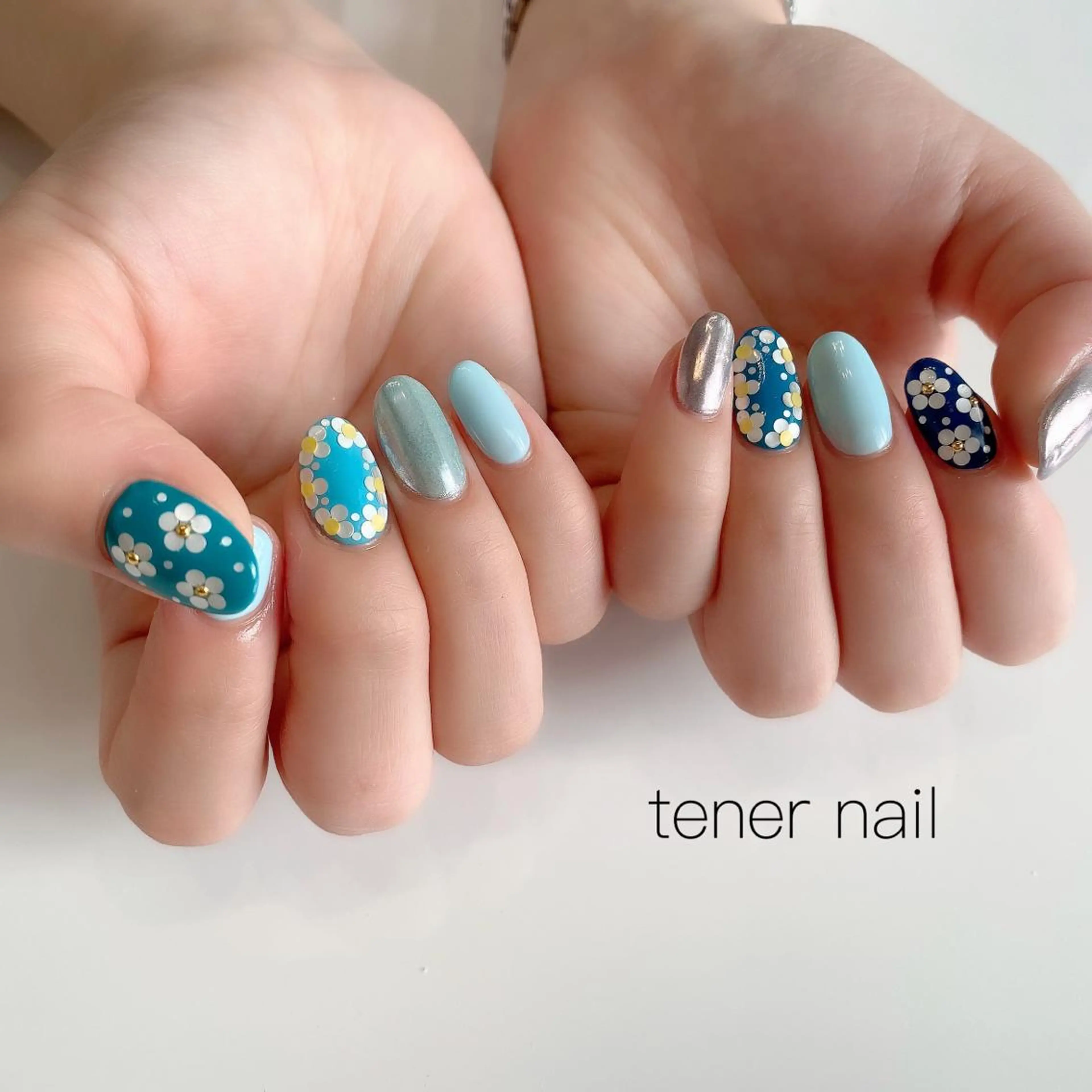 ネイル アートネイル フラワーネイル ミラーネイル tener  nail  テネルネイル所属・テネルネイル tener nailのネイルデザイン