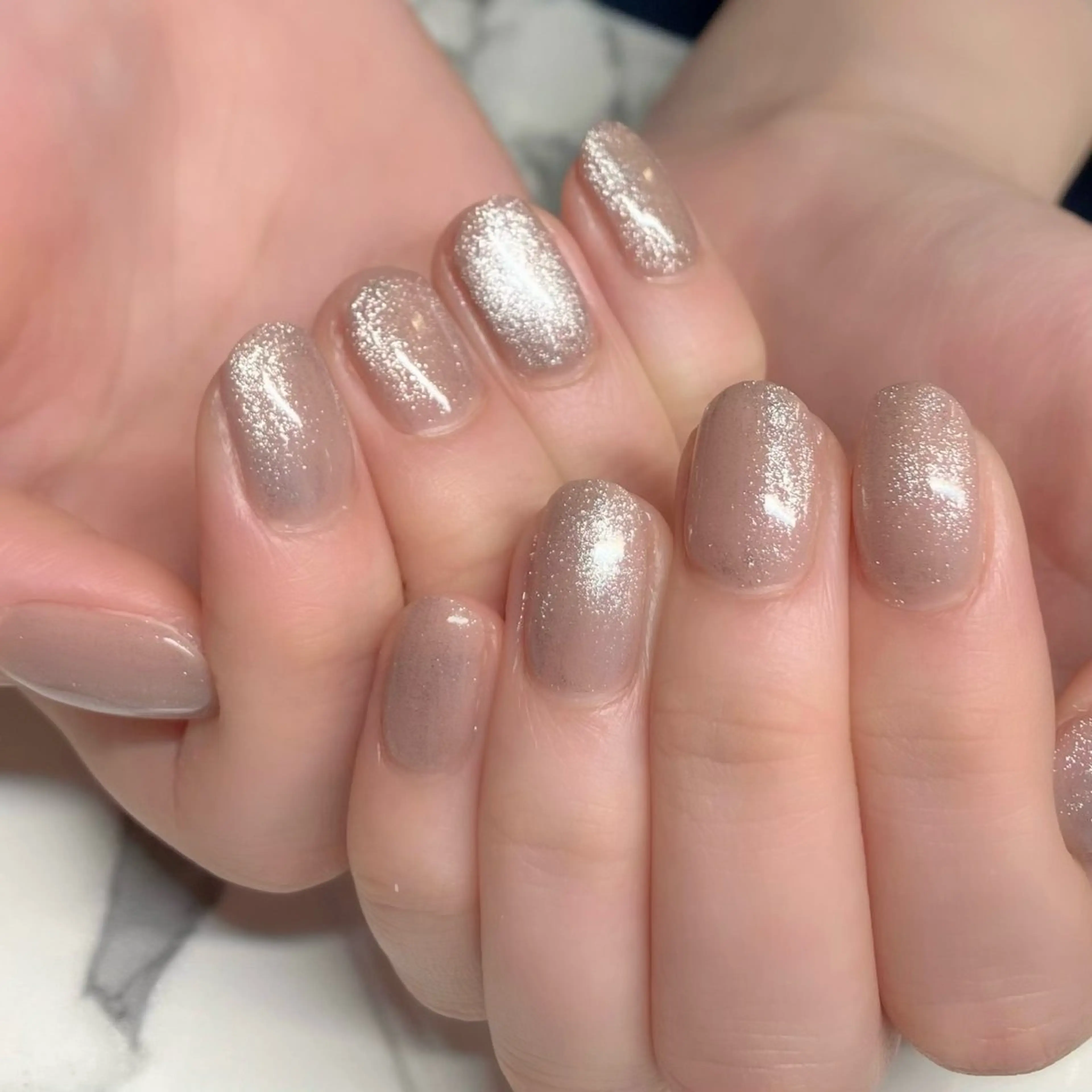 ネイル マグネットネイル ピンク ピンクベージュ ハンドネイル MALAMA NAILのネイルデザイン