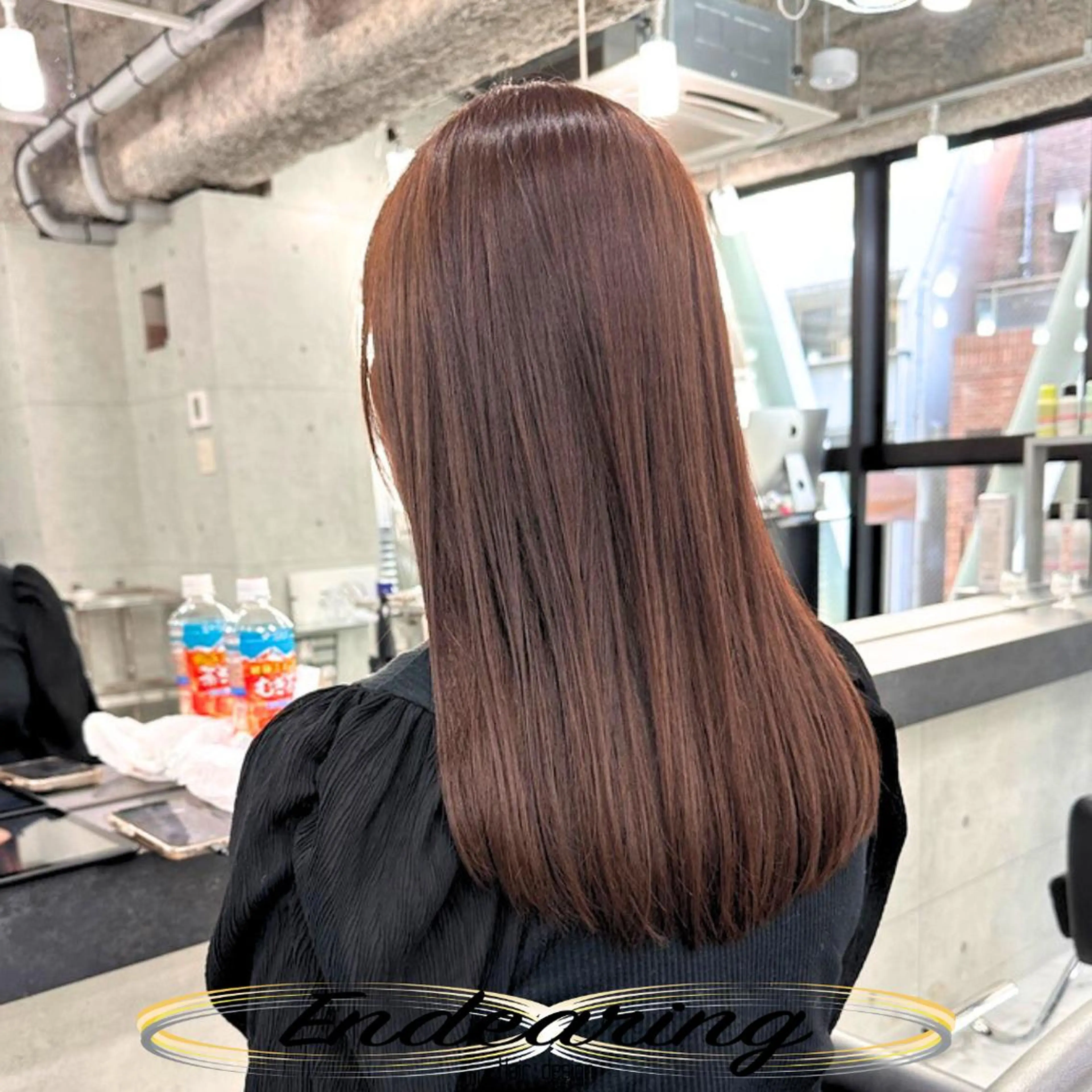 セミロング ピンクブラウン レイヤーカット ローレイヤー 似合わせカット カット ヘアカラー Endearing 銀座/レイヤーカットのヘアスタイル