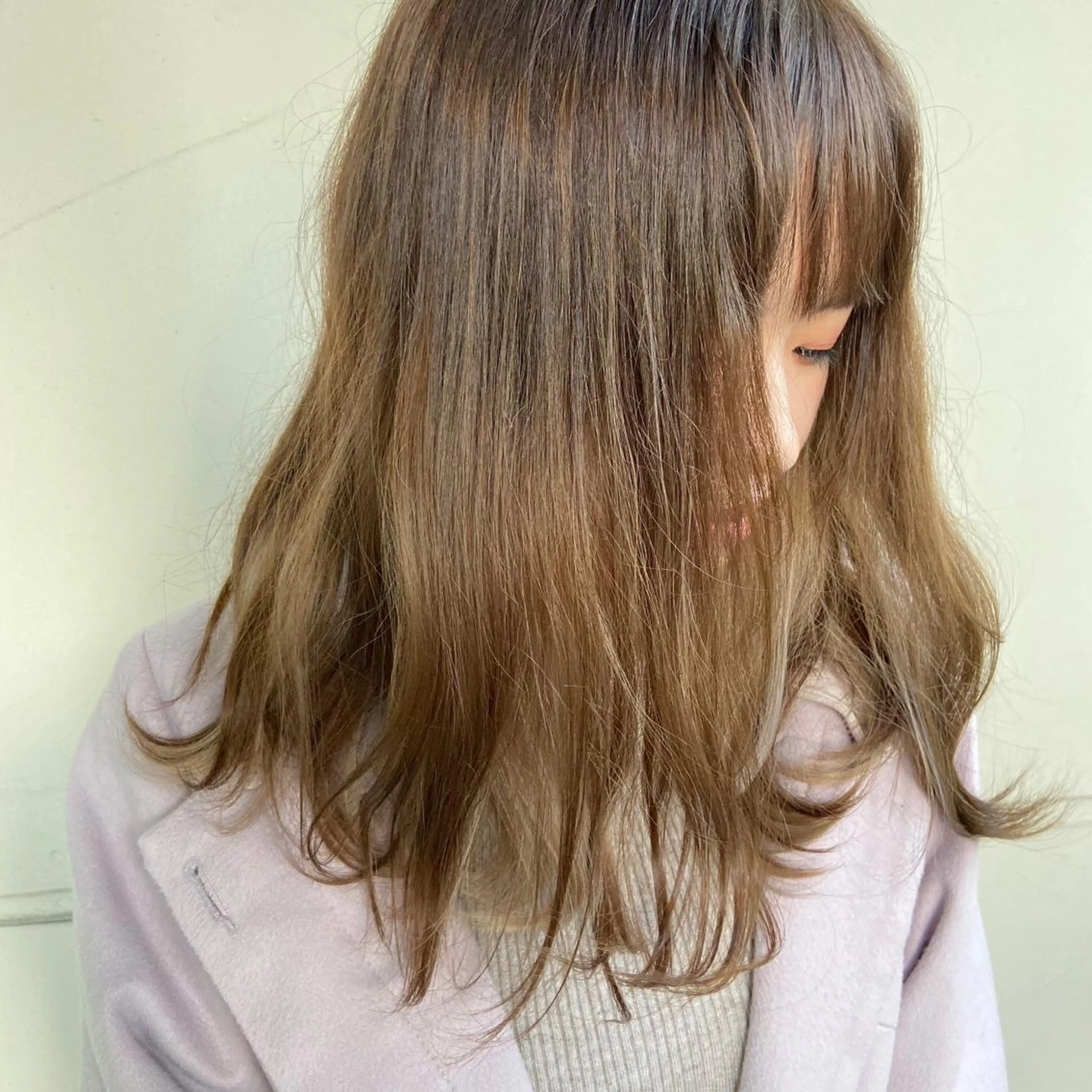 セミロング カラー カット ヘアカラー トリートメント GO TODAY所属・ハイトーン/小顔 カット/Ayumuのヘアスタイル