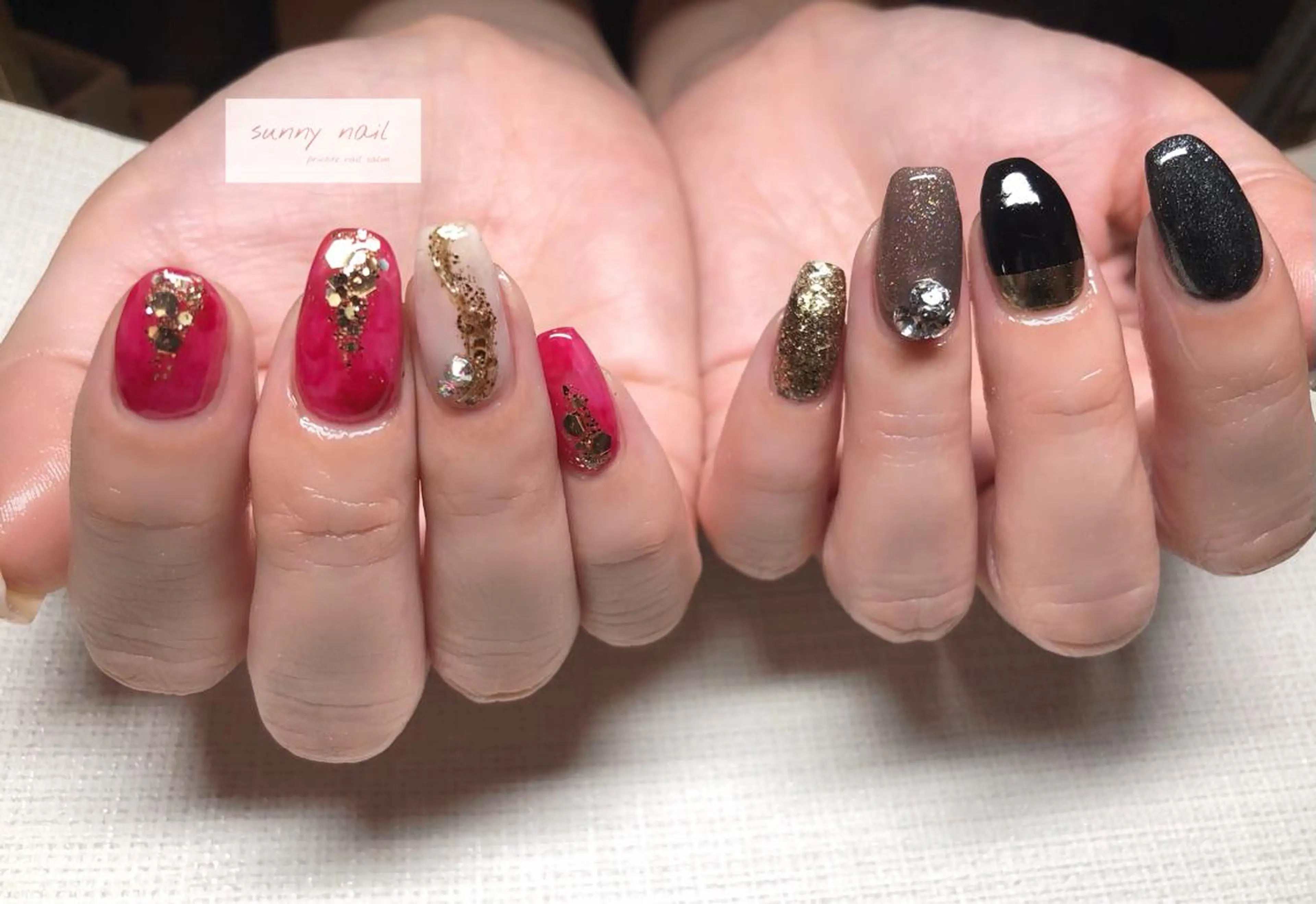 ネイル アートネイル ブラウン ジェルネイル ミラーネイル ニュアンスネイル sunny nailのネイルデザイン