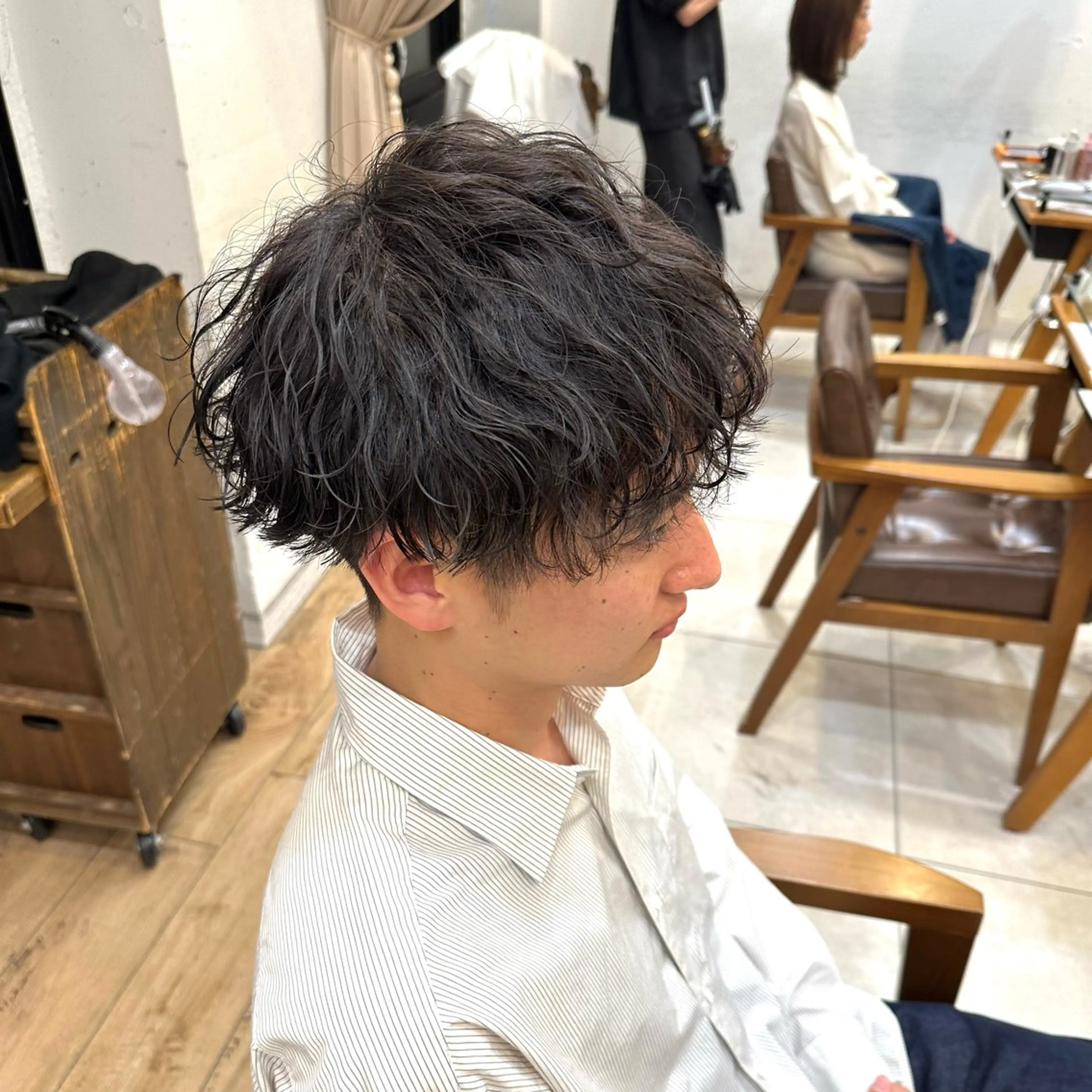 パーマ メンズ マッシュ メンズパーマ ツーブロック 波巻きパーマ 🌈【曲がる縮毛矯正 】🌈益子卓馬のヘアスタイル