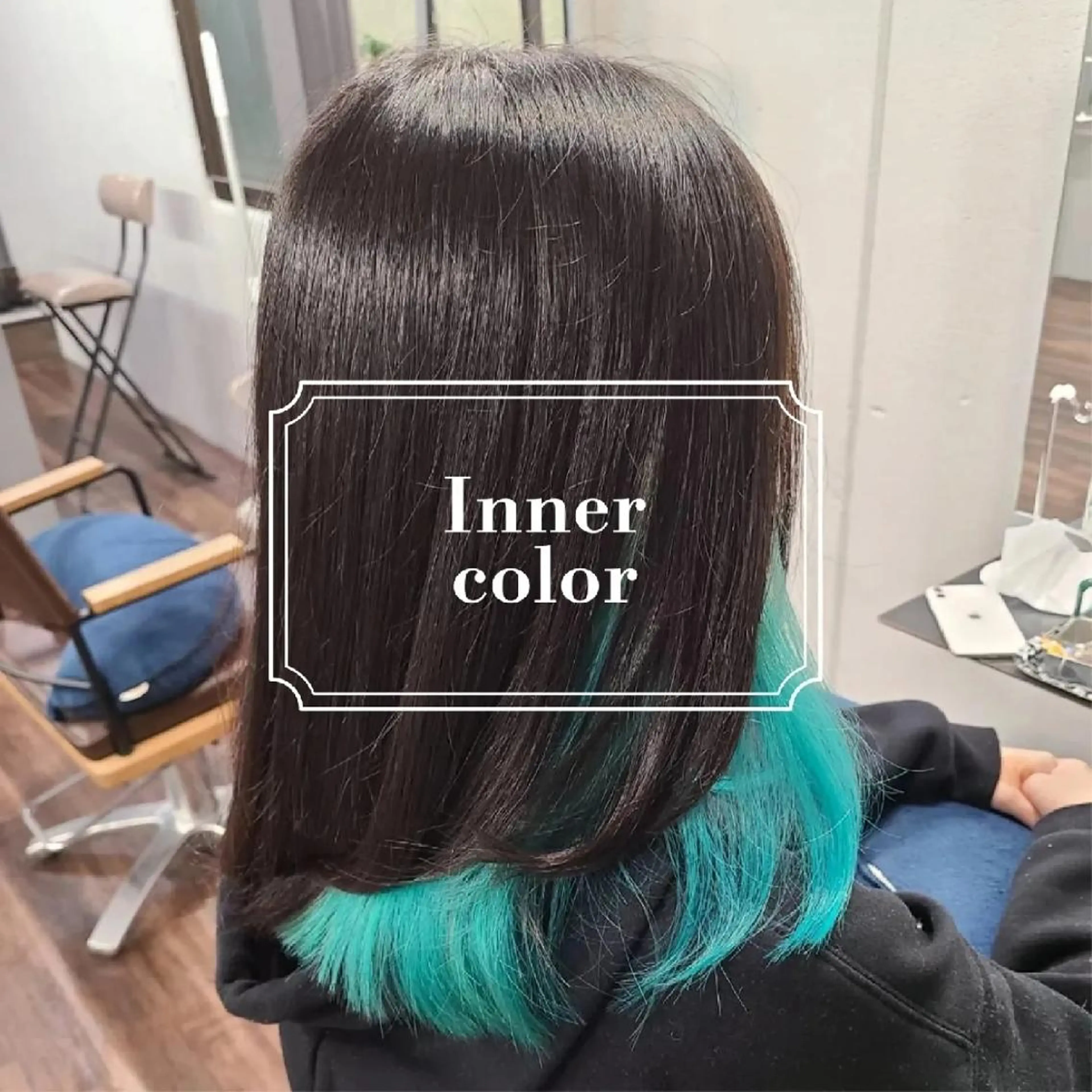 セミロング カラー ヘアアレンジ ブリーチ ミント ミントグリーン カット ヘアカラー トリートメント terra✂️川嶋 大輔のヘアスタイル