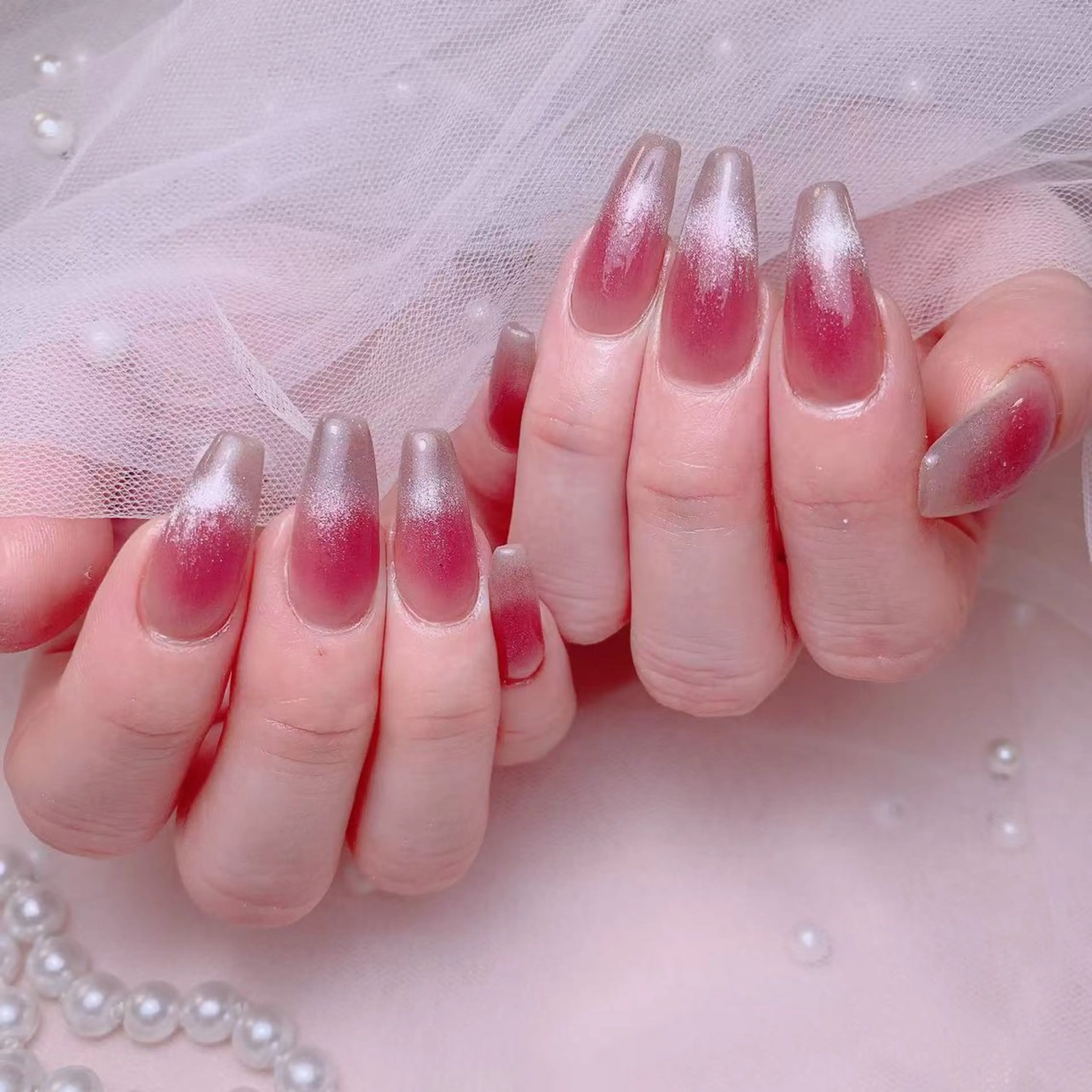 ネイル 長さ出し マグネットネイル Amina nail salonのネイルデザイン