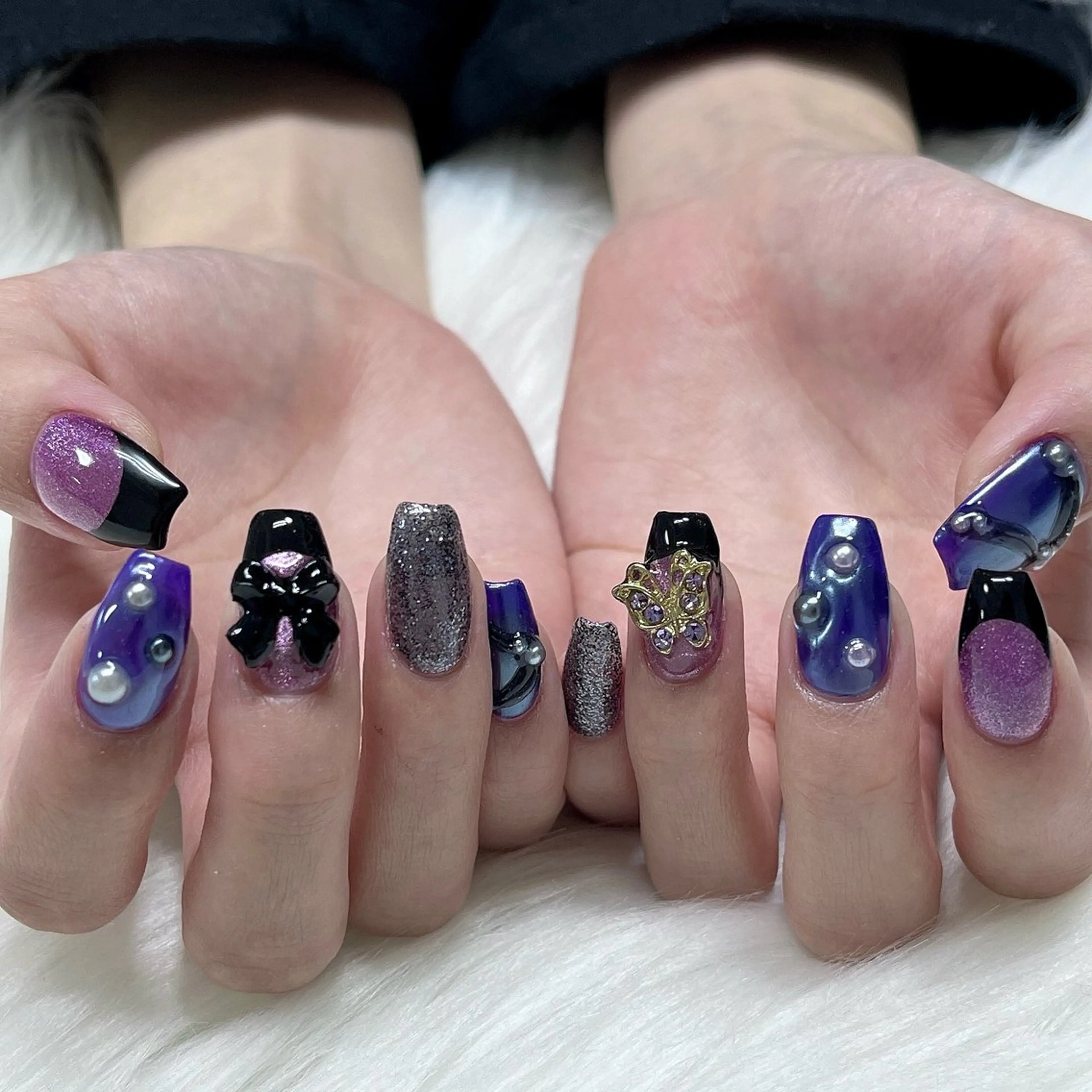 ネイル アートネイル キラキラネイル 韓国ネイル ラメ(グリッター) ロングネイル 🐕‍🦺Yappy 💗A-tanのネイルデザイン