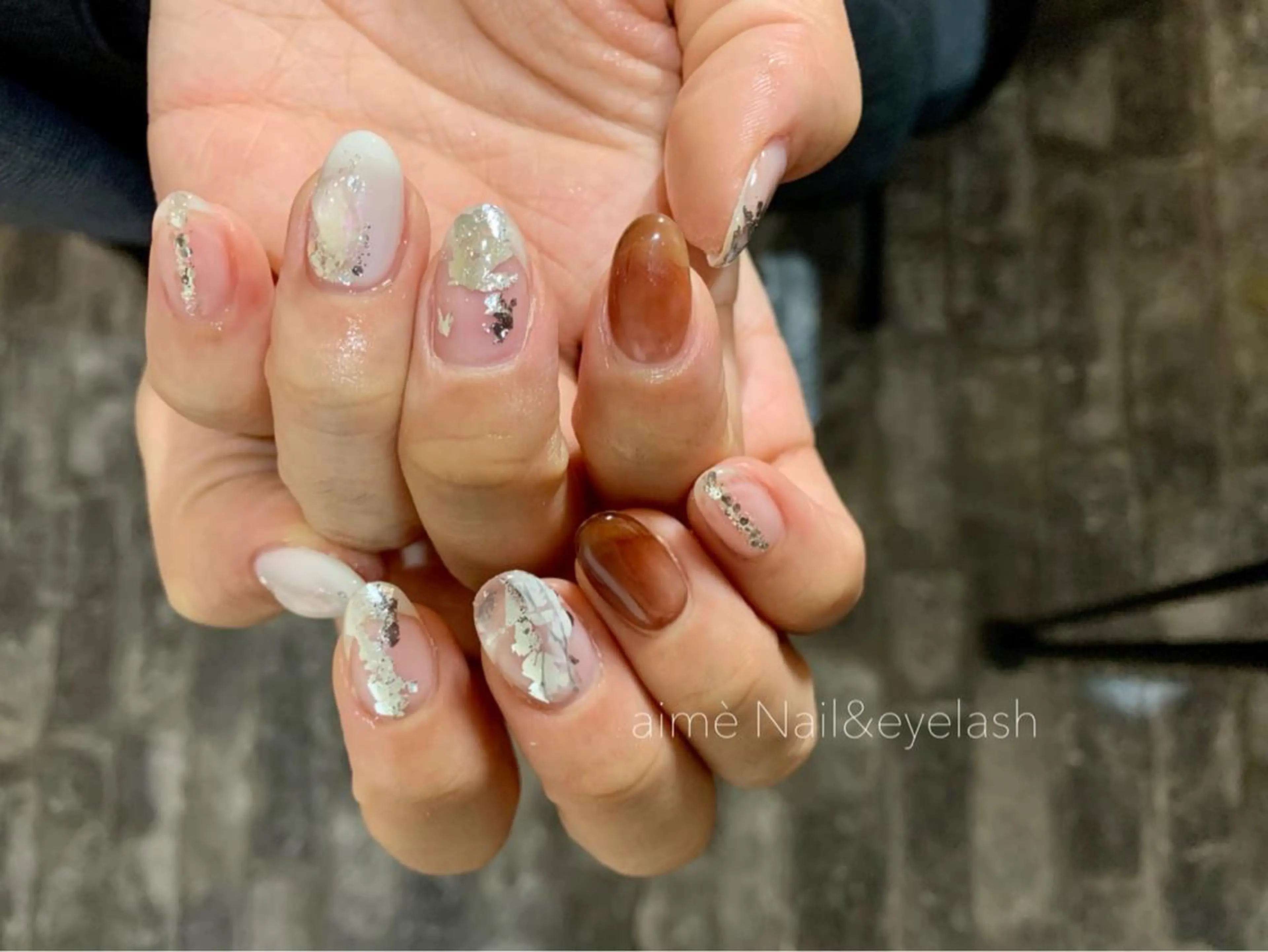 ネイル ニュアンスネイル aime 中崎町のネイルデザイン