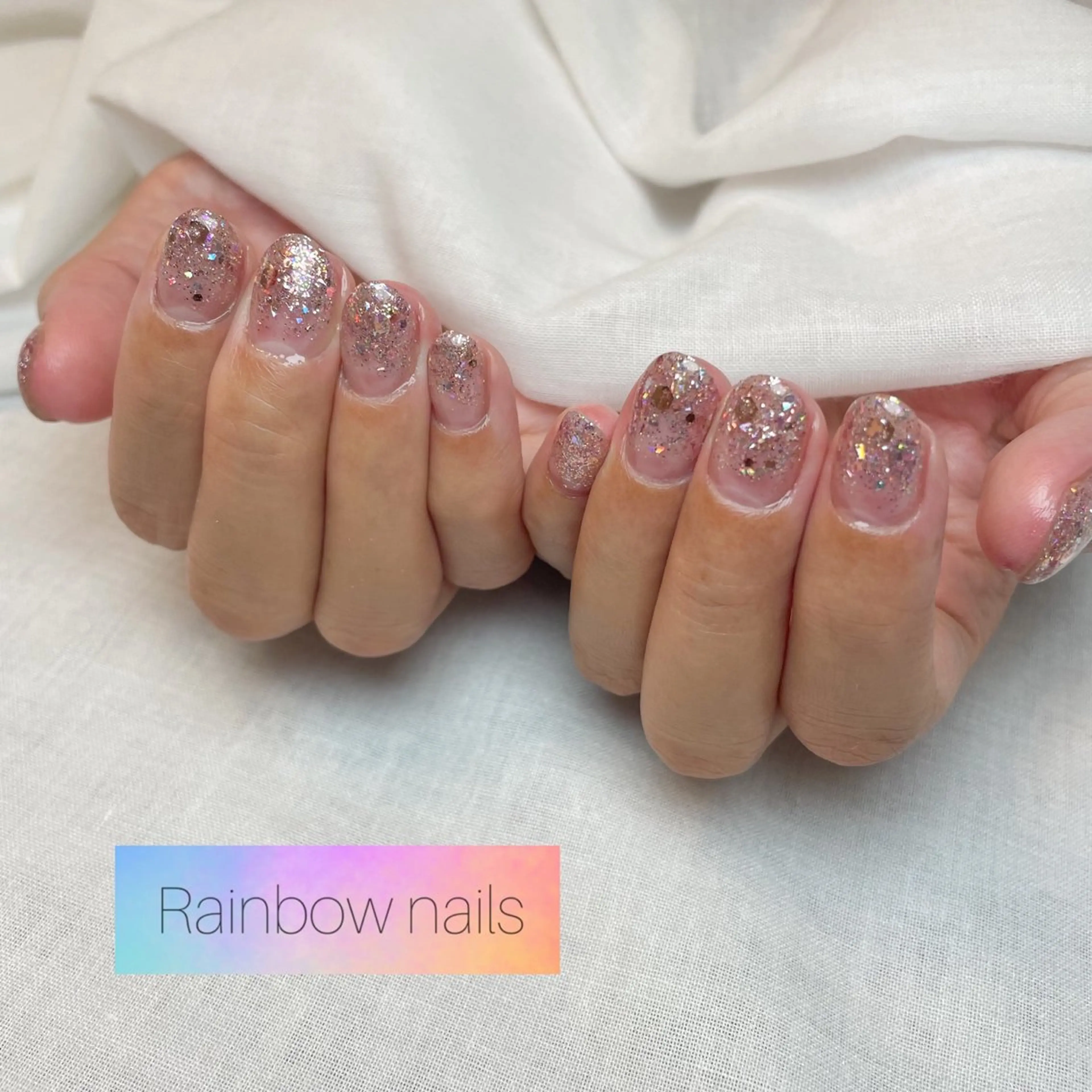 ネイル ハンドネイル Rainbow nailsくろちゃんのネイルデザイン
