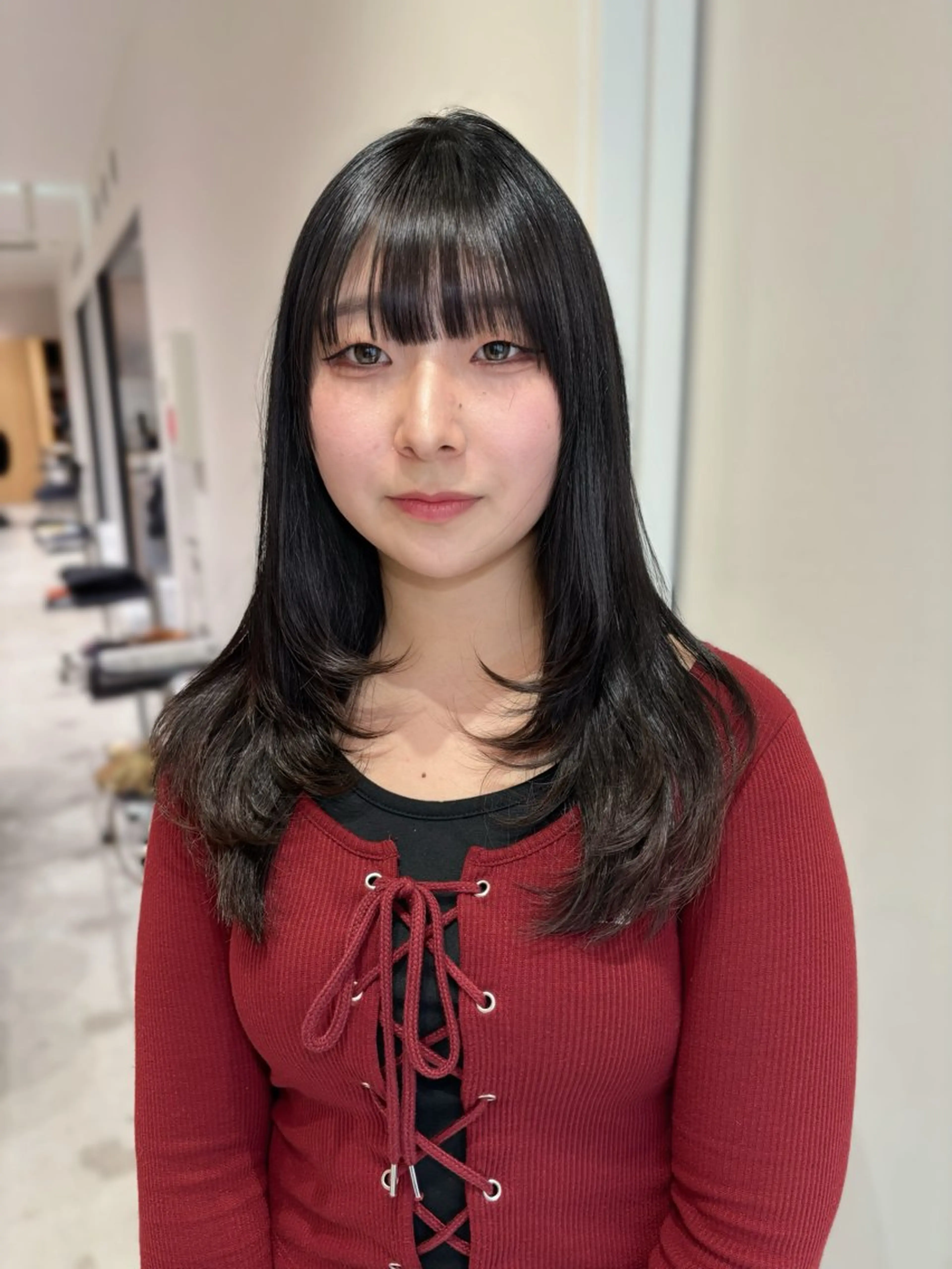 ロング 顔周りカット ハイレイヤー レイヤーカット カット enne栄店 fukaのヘアスタイル