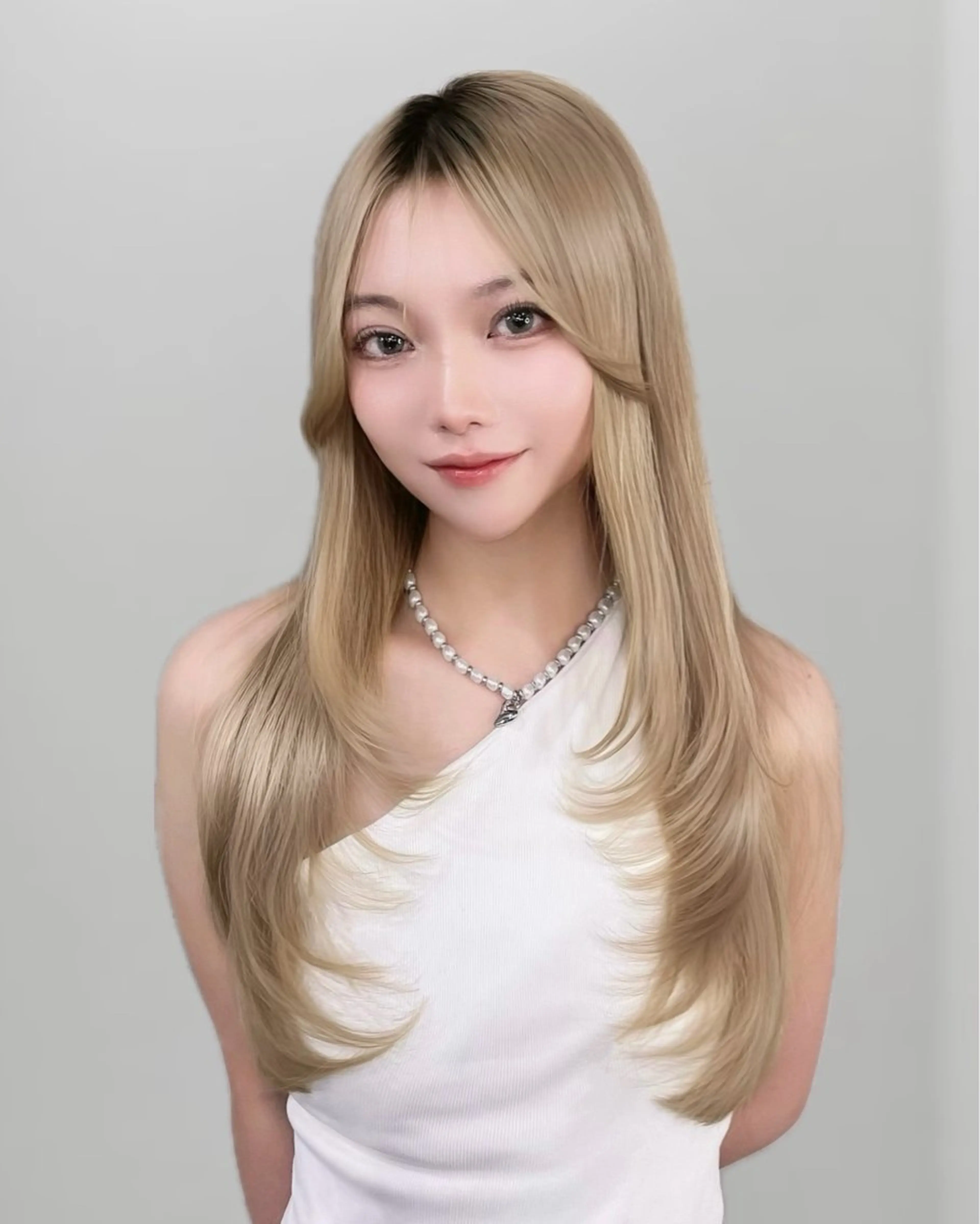 ロング カラー カット ヘアカラー トリートメント MIRAC所属・Ryoichi⛓️ 韓国ヘア/ハイトーンのヘアスタイル