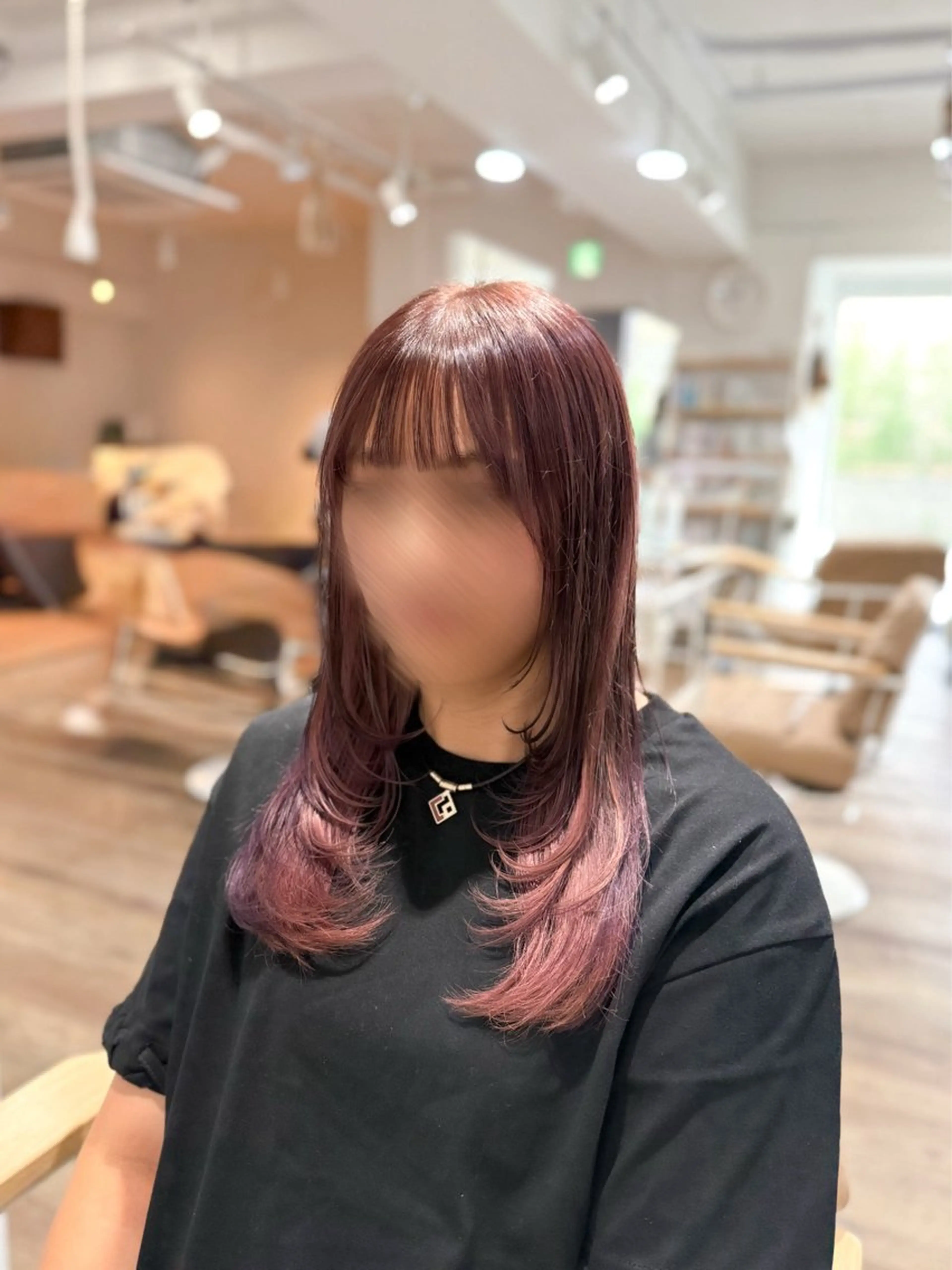 ロング レイヤーカット カット ヘアカラー トリートメント ピンク・ラベンダー/ レイヤー/NANAのヘアスタイル