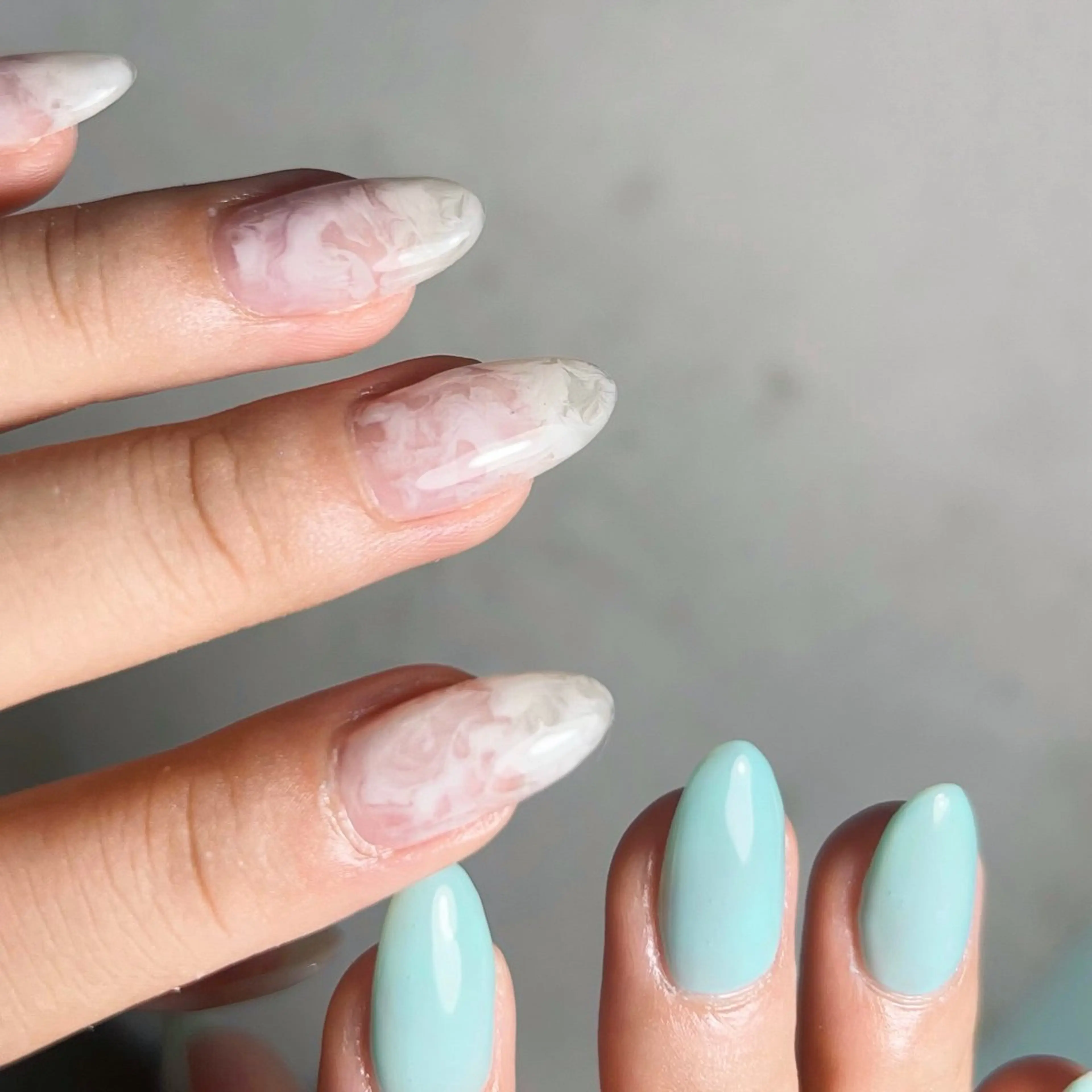 ネイル クリアネイル 大理石ネイル(マーブル) muum_nail 新宿2分 三丁目1分のネイルデザイン