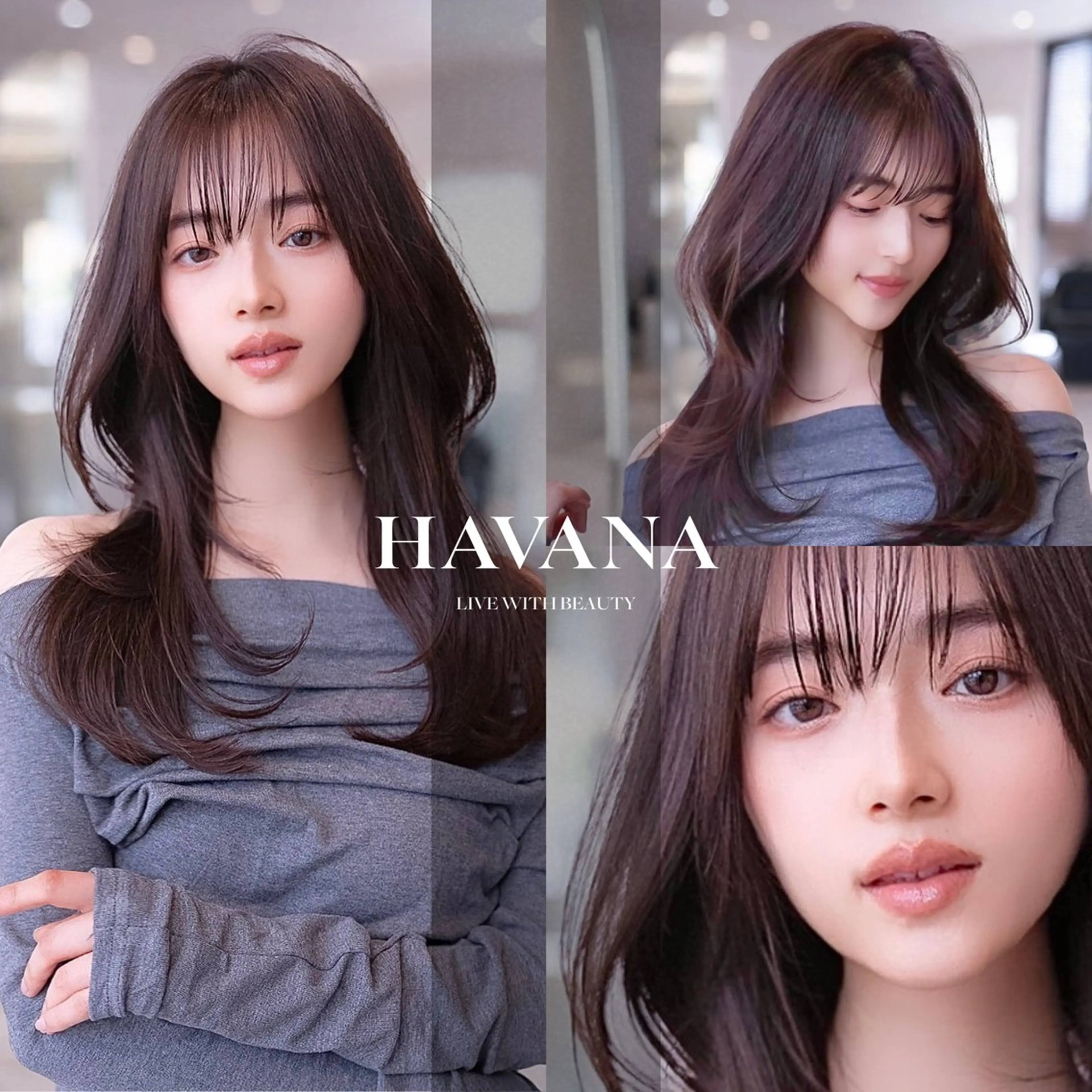 セミロング カラー カット ヘアカラー トリートメント １HAVANA.渋谷 【レイヤー/韓国】のヘアスタイル