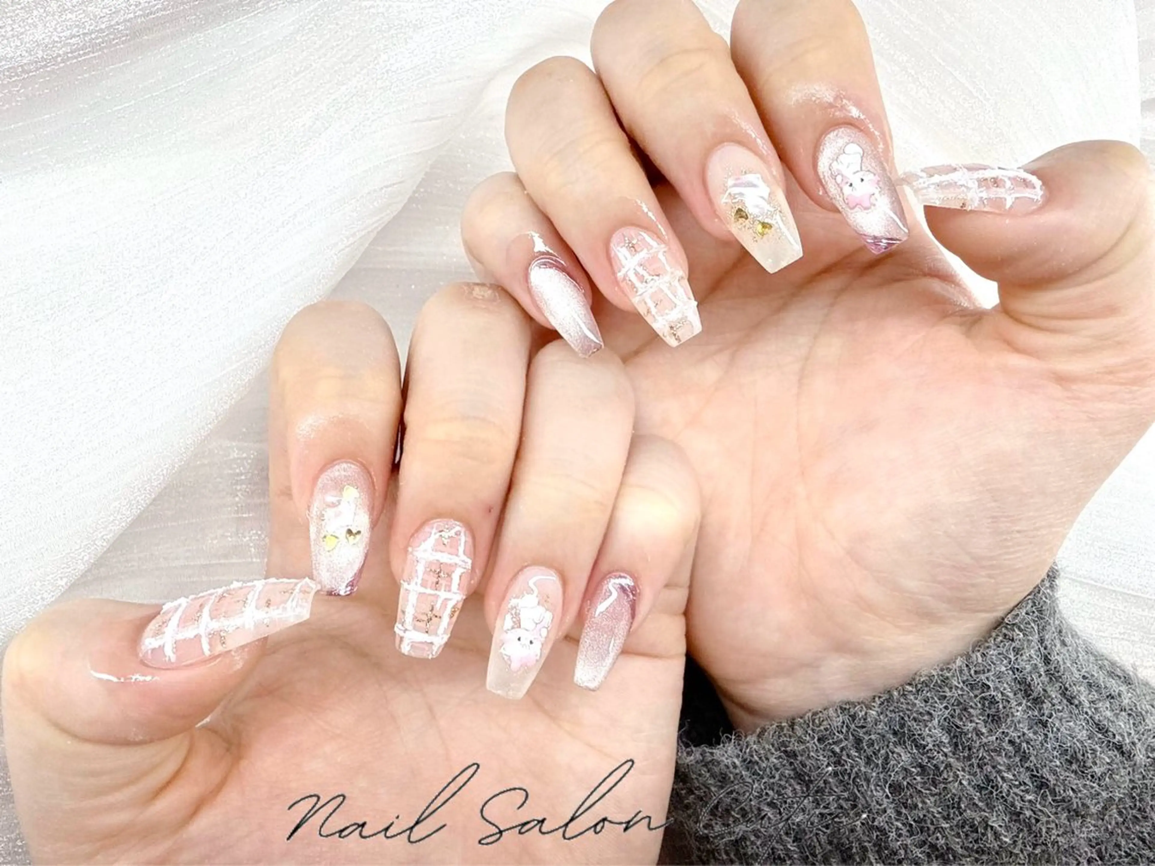 ネイル フットネイル ジェルネイル ハート 韓国ネイル マグネットネイル ハンドネイル ハンドケア 池袋東口cutie 爪形成ワンホンネイルのネイルデザイン