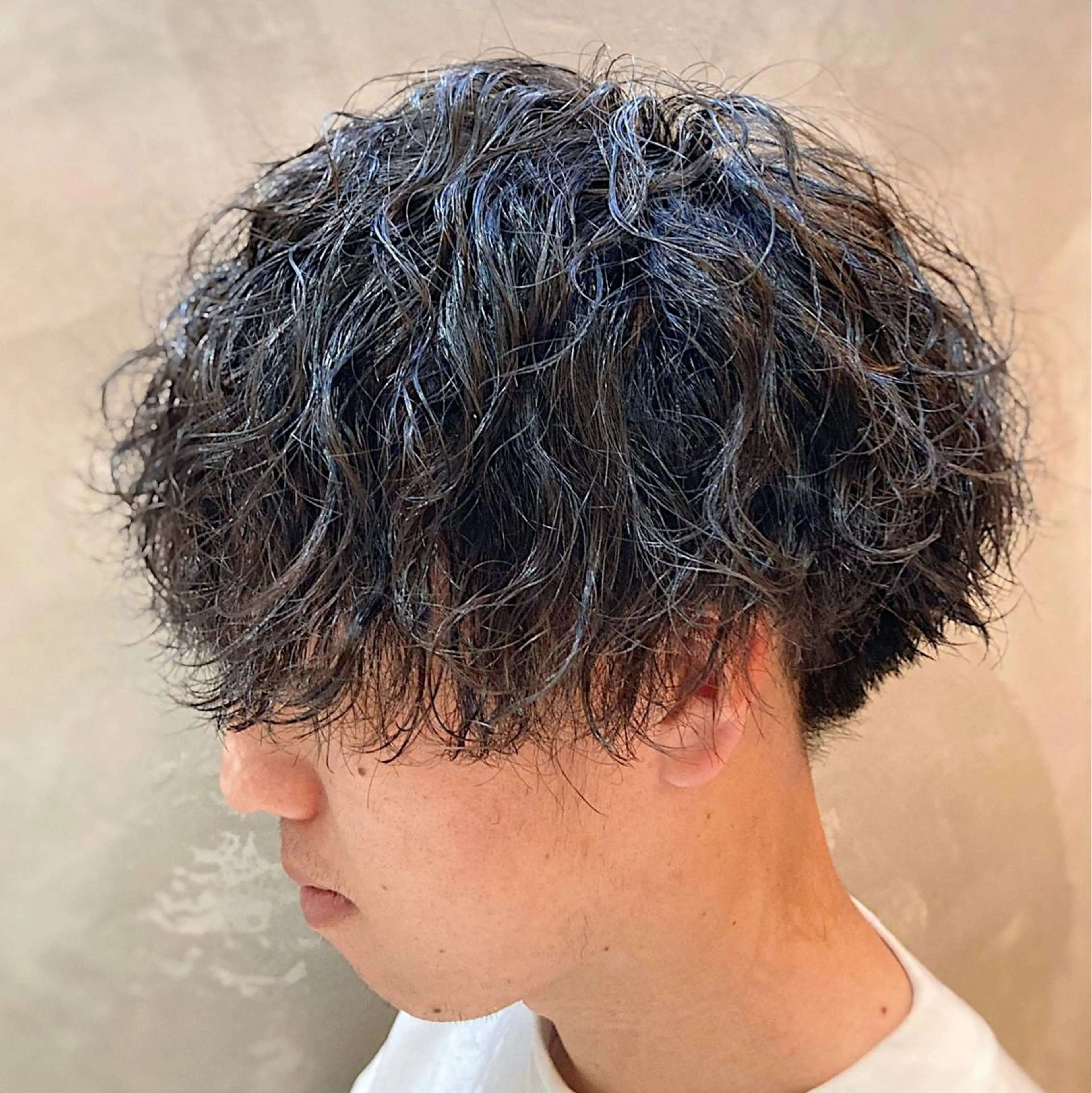 ショート パーマ メンズ マッシュ ショートヘア 波巻きスパイラルパー マ/シャドウパーマ駿のヘアスタイル