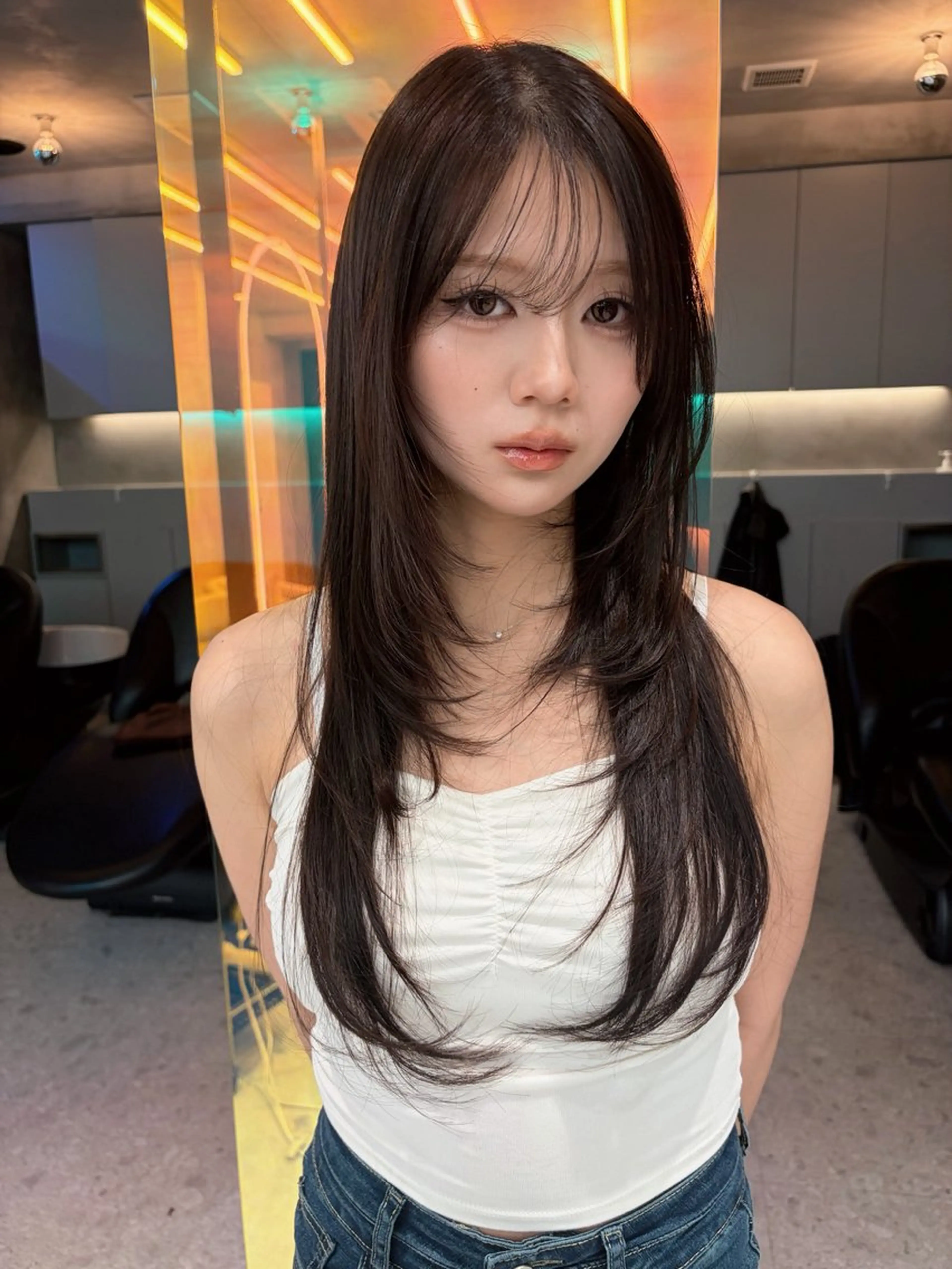 ロング レイヤーカット トリートメント Lond　luce心斎橋所属・✨縮毛矯正✨レイヤー ホウダカズヒロのヘアスタイル