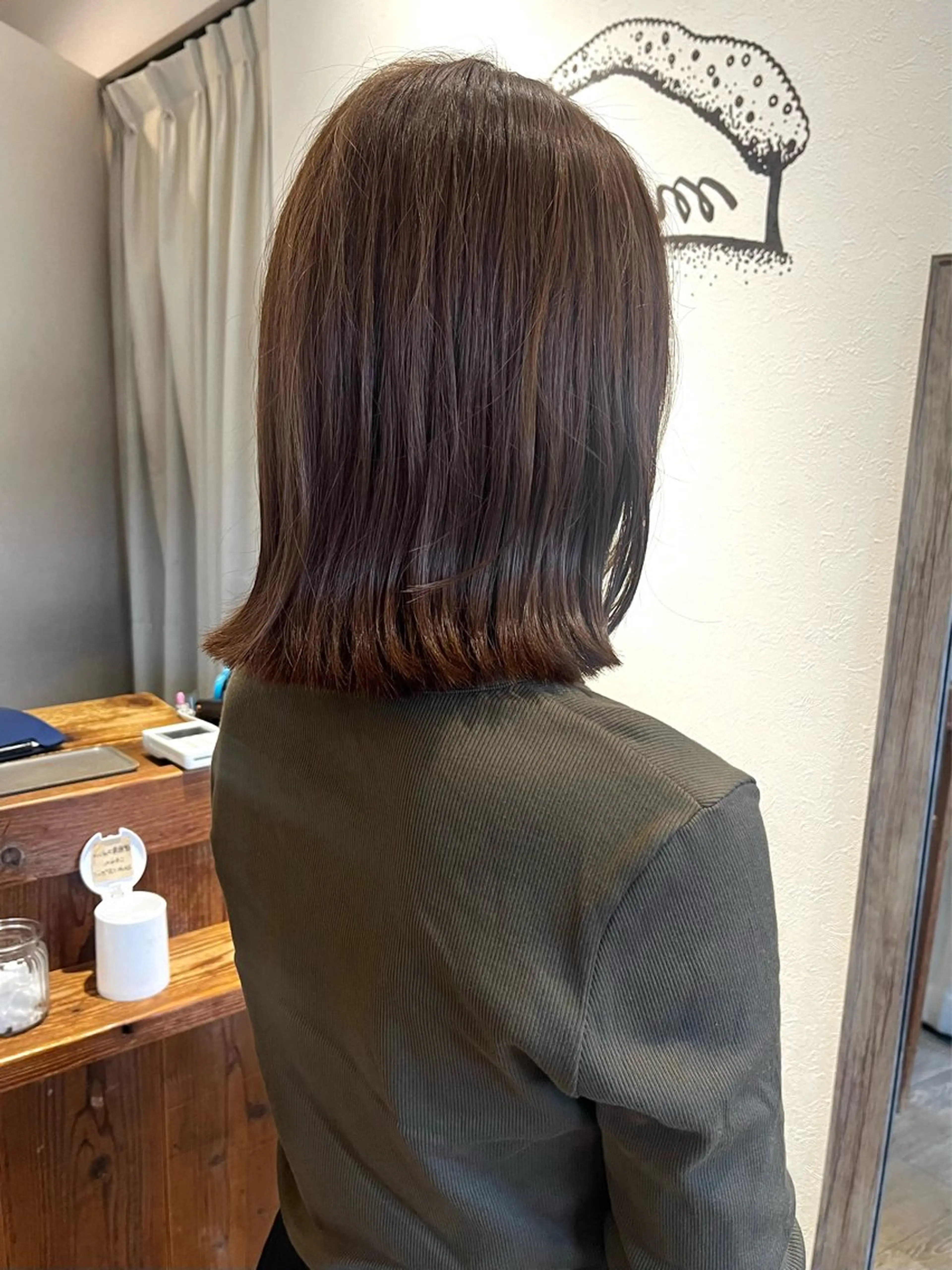 ミディアム カラー ベージュカラー ラベンダーカラー ラベンダーベージュ カット ヘアカラー トリートメント ヘッドスパ 上品な暖色/丸みボブ Chie🪷のヘアスタイル