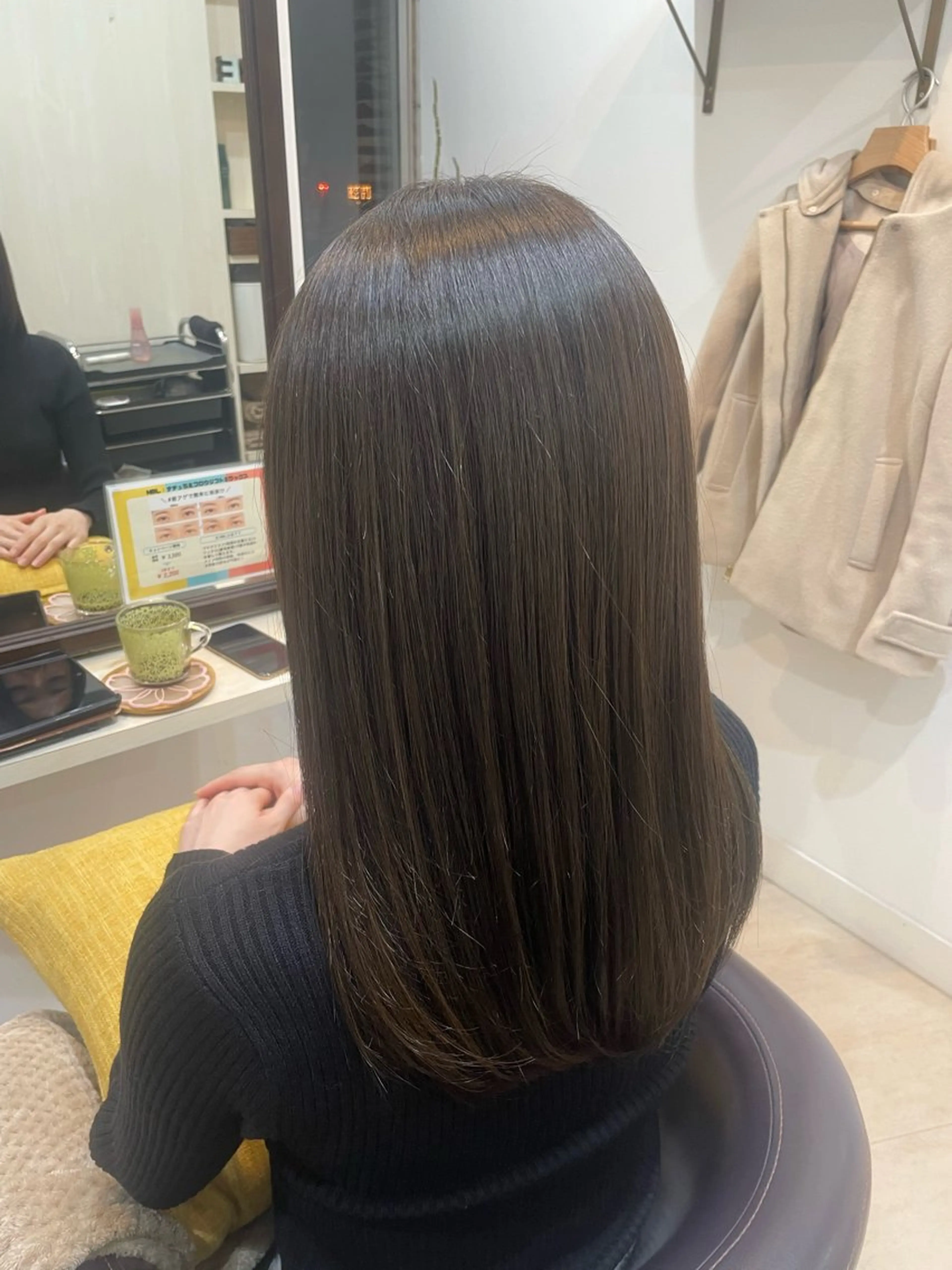 セミロング カラー 透明感カラー グレージュ オリーブグレージュ オリーブグレー 縮毛矯正 🫧arisa🫧 レイヤー/アレンジのヘアスタイル