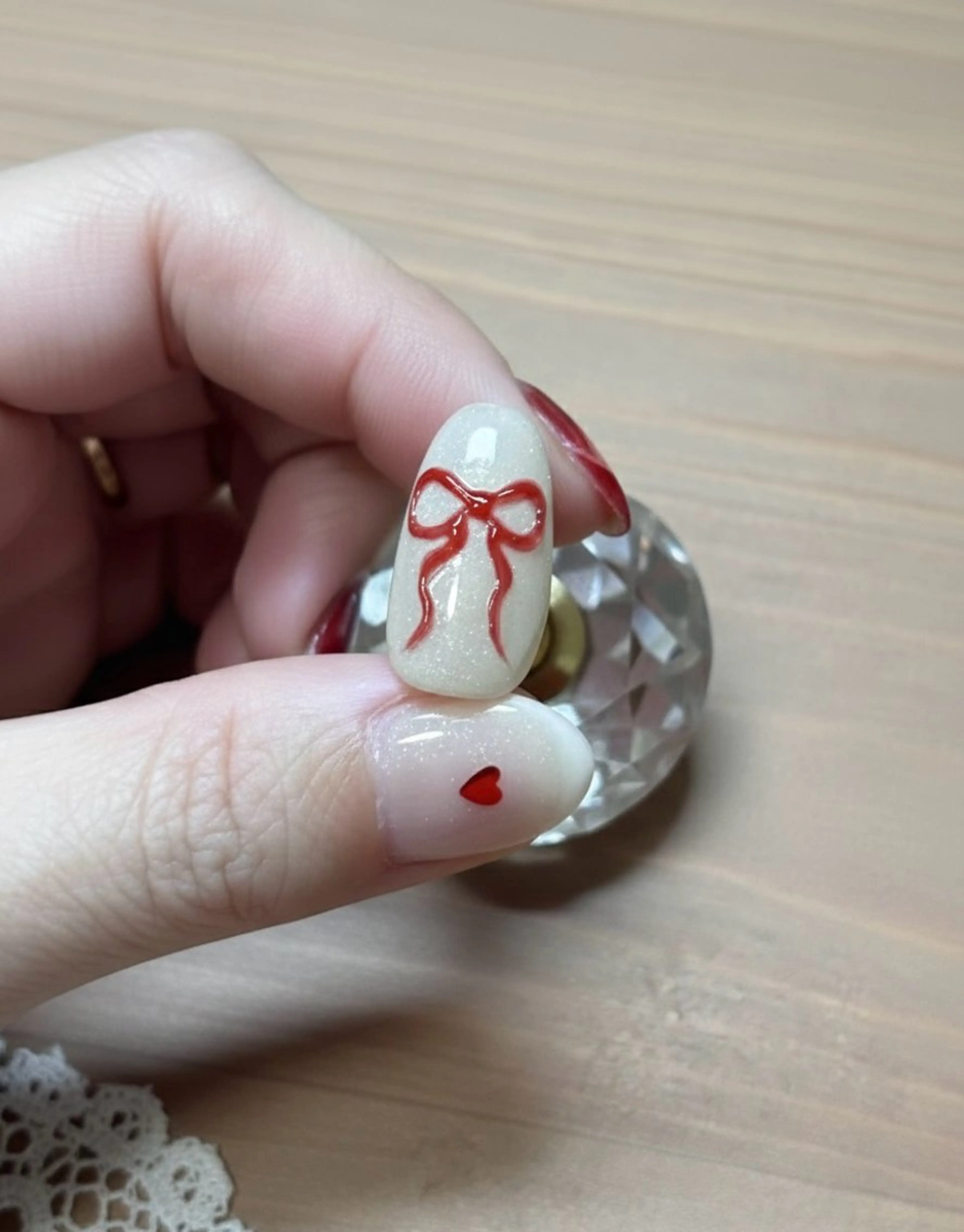 ネイル ぷっくりネイル リボン Lino nailのネイルデザイン