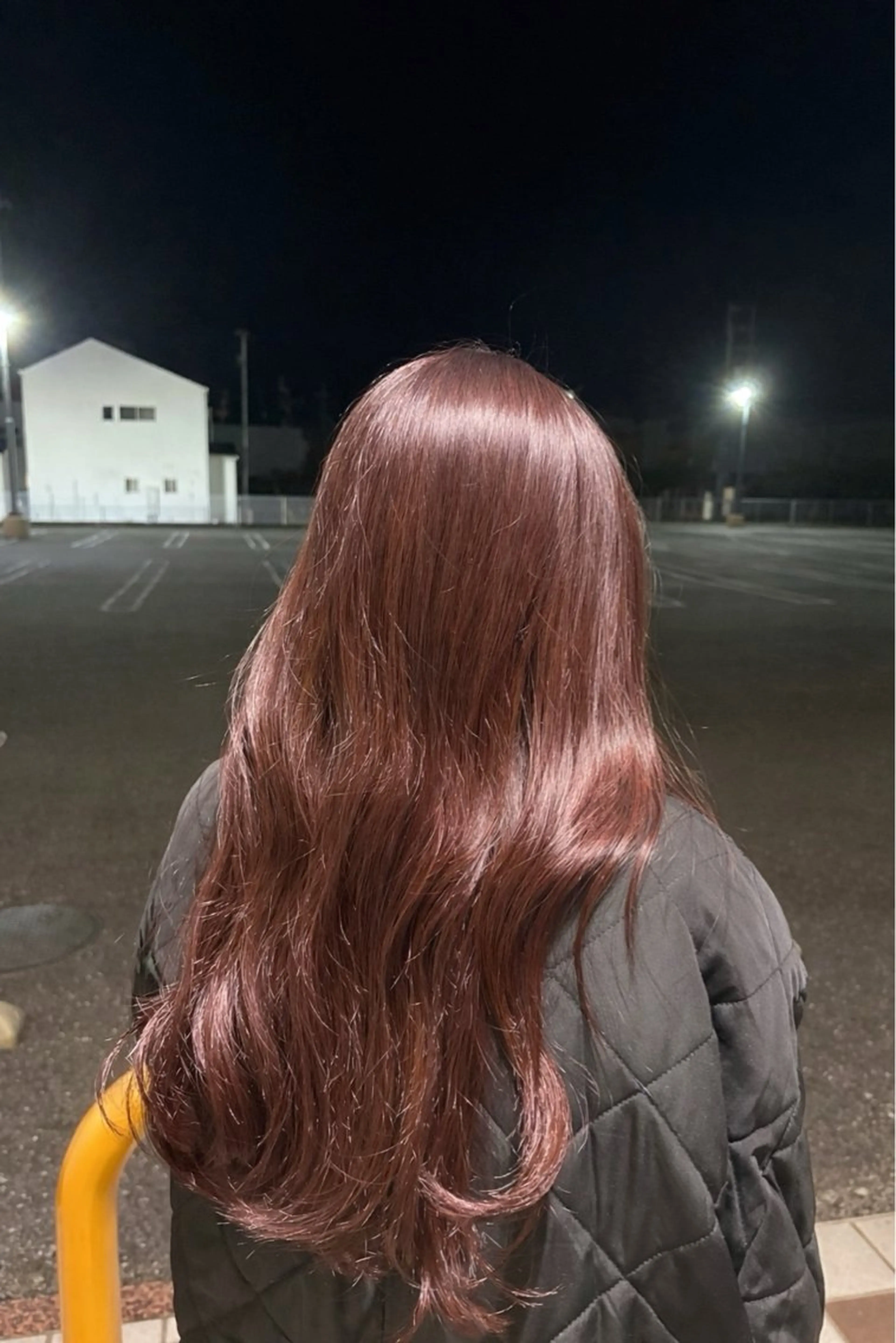 ロング カラー ブリーチ ブラウンカラー ブリーチなしカラー ピンクカラー ピンクブラウン 松井 美祐宇のヘアスタイル