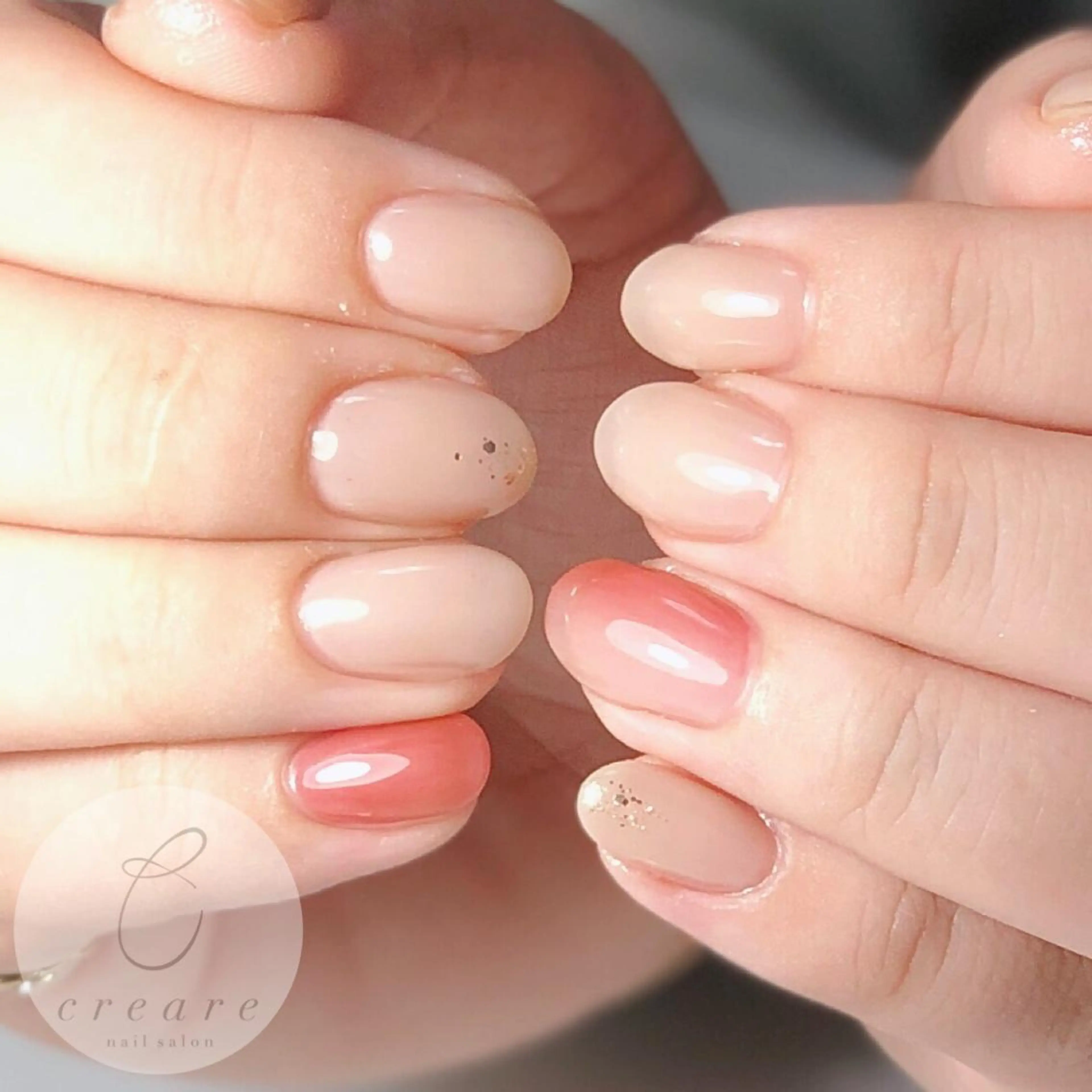 パーマ ネイル ジェルネイル グラデーション ラメ(グリッター) オフィスネイル ワンカラーネイル 辻野 和枝のネイルデザイン