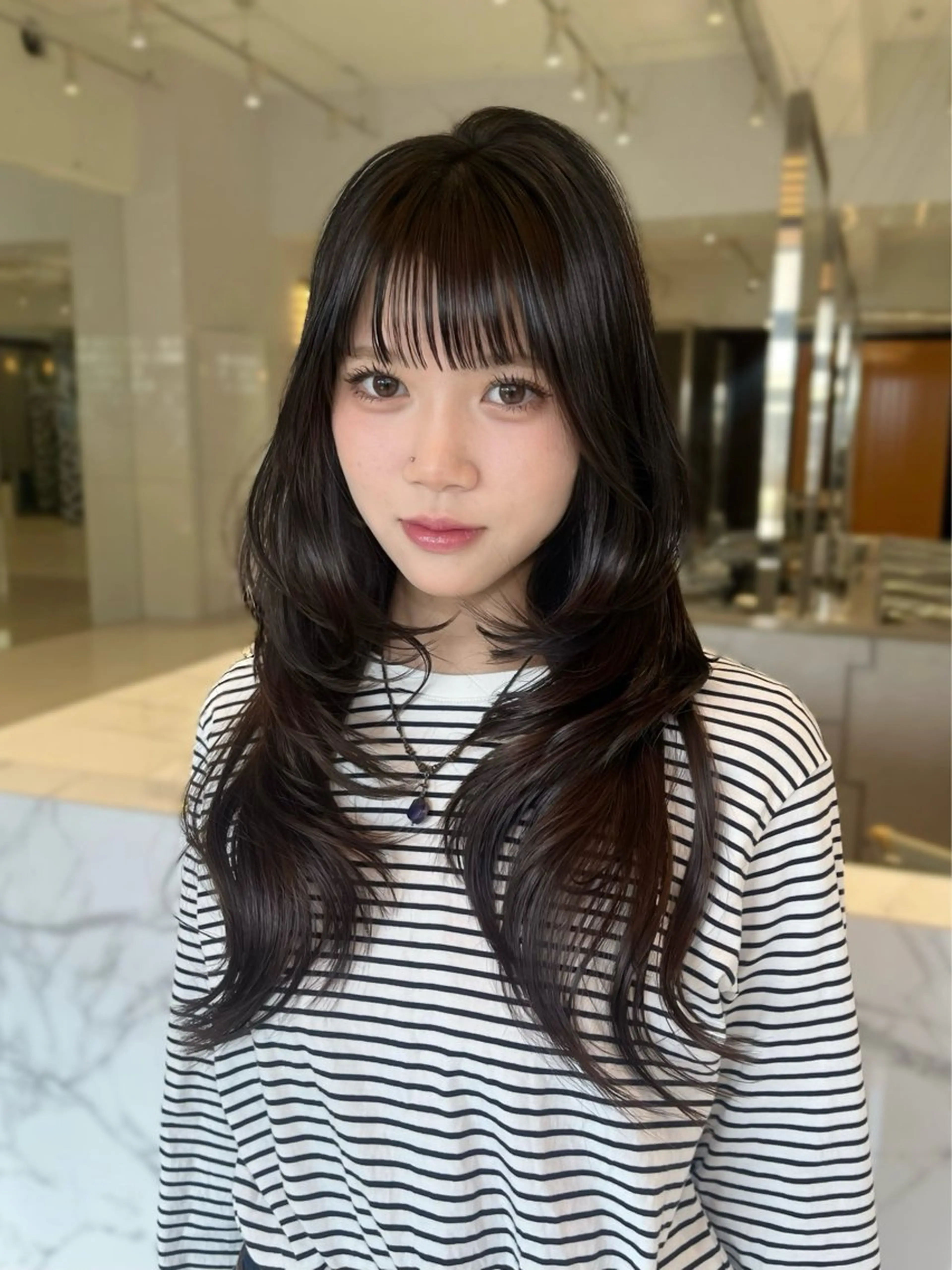 ロング ハッシュカット カット ヘアカラー haruna .のヘアスタイル