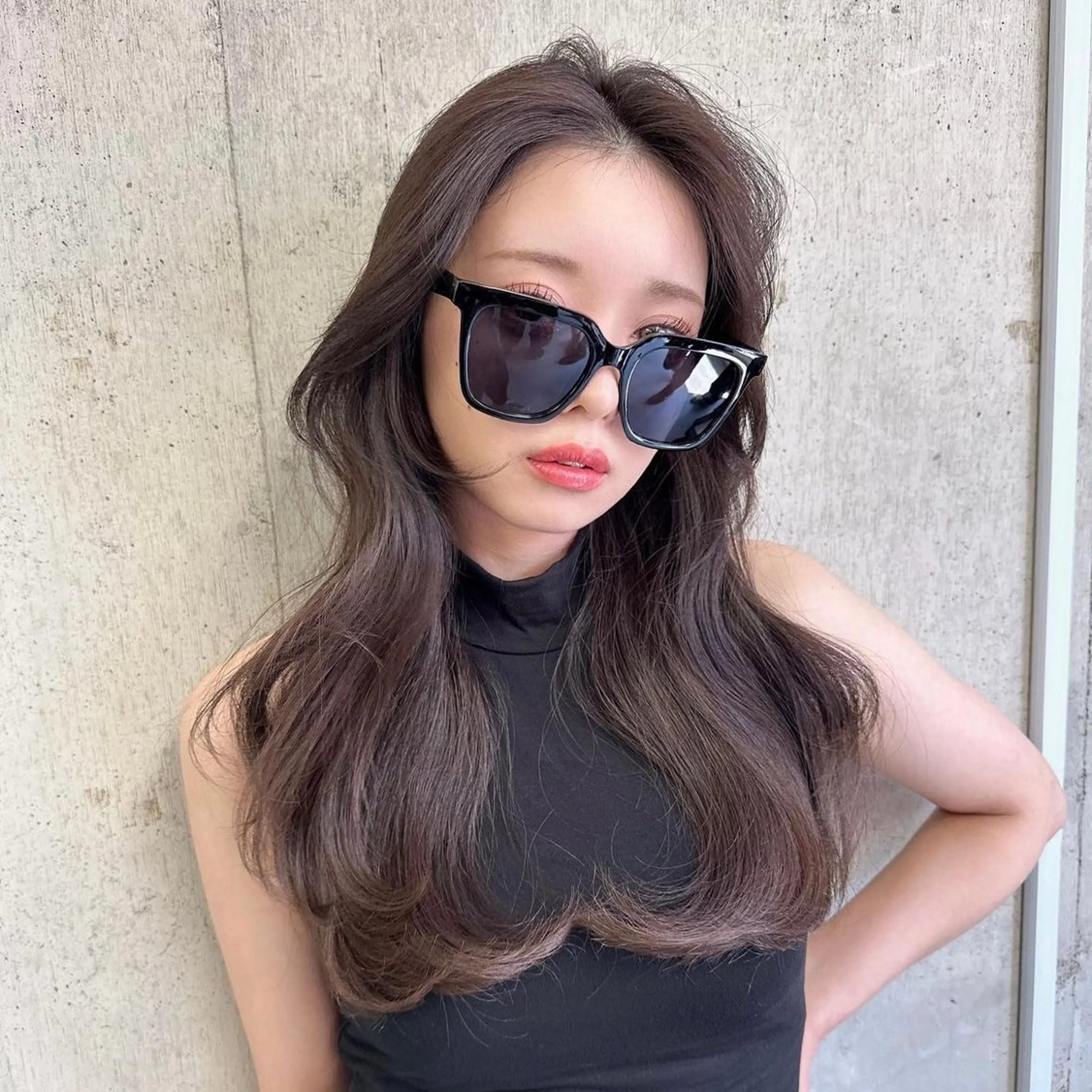 ロング 岡田準希/韓国/透明 感カラー/美髪矯正のヘアスタイル