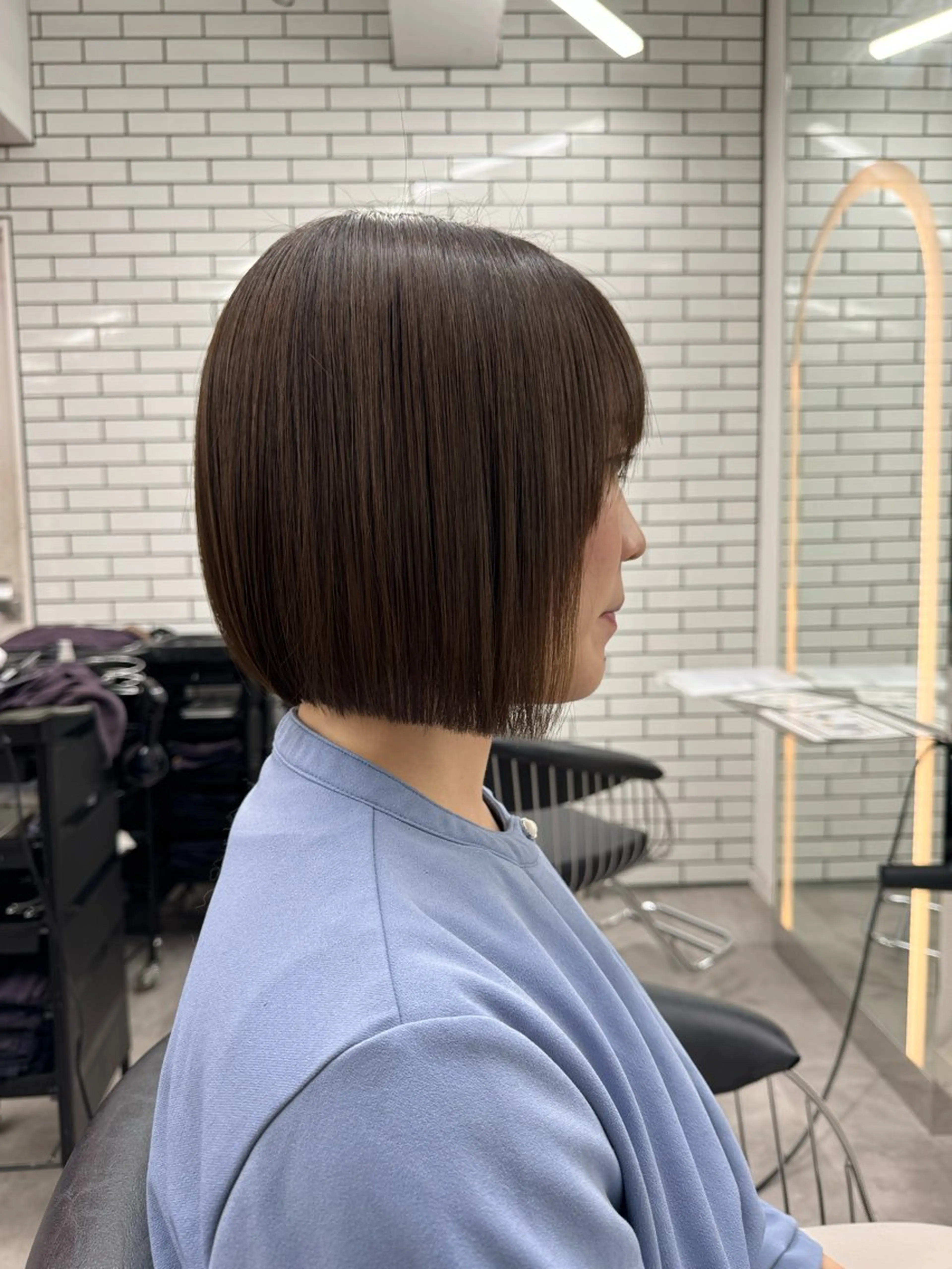 ショート 切りっぱなしボブ ボブ くせ毛 髪質改善 韓国風ヘア カット 縮毛矯正 トリートメント 🌹艶ボブの達人🌹 SYOHEIのヘアスタイル