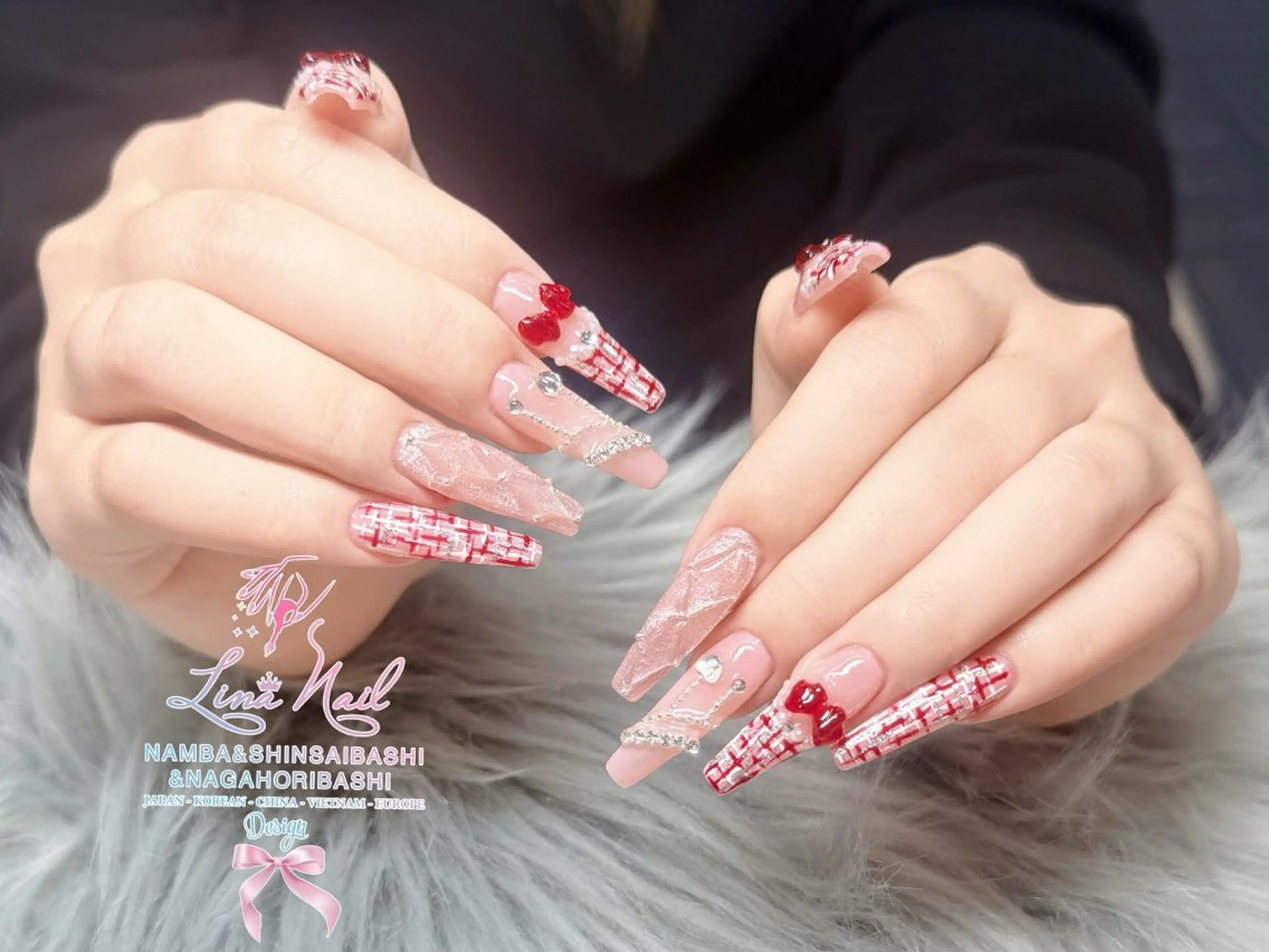 【ジェル】10本アートフレンチ・ツイードネイルなど／ストーン10個までFREE•パーツ別料金¥8600→¥6900の写真