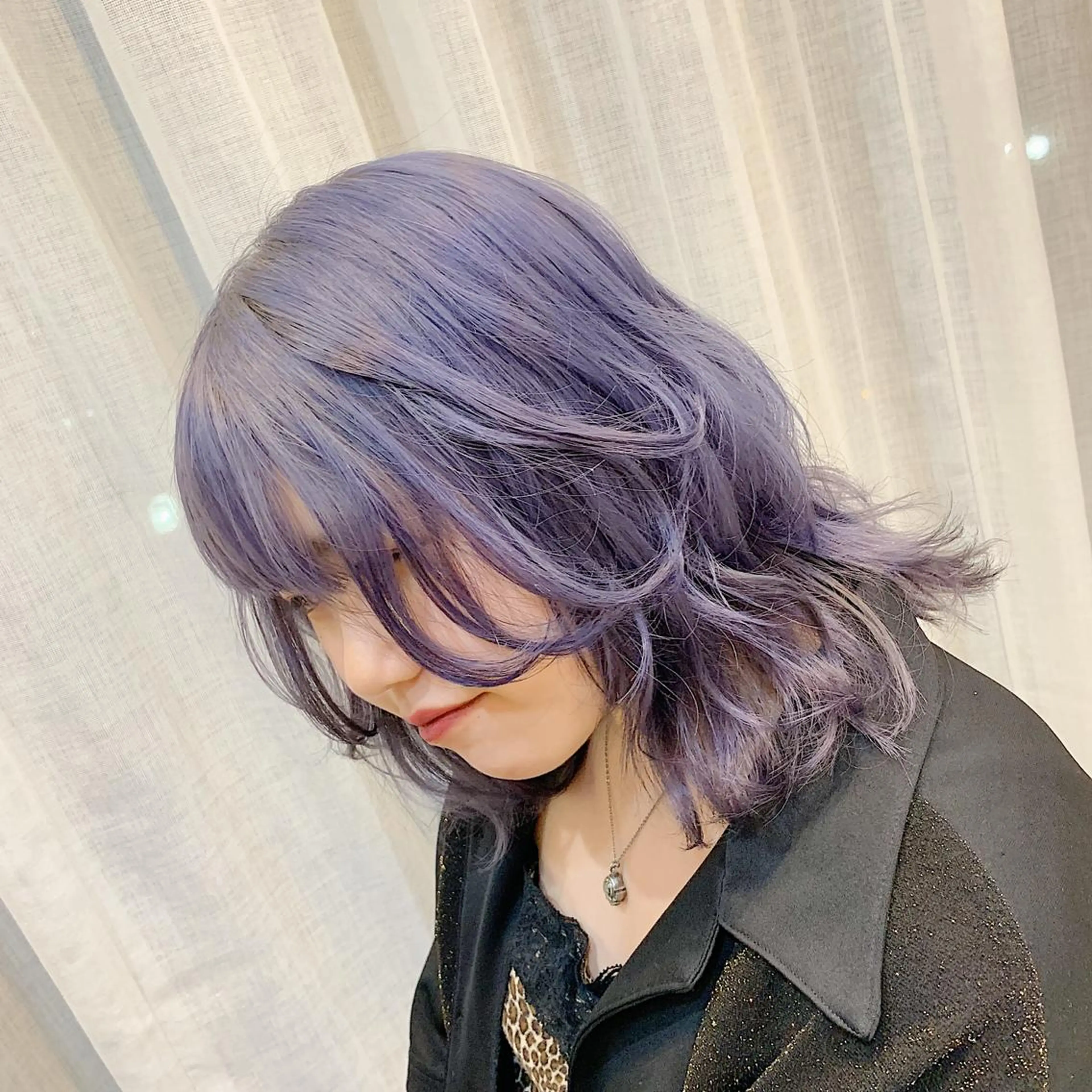 ミディアム カラー ブルーカラー ブルーラベンダー ラベンダーカラー GO TODAY SHAiRE SALON 町田店所属・🫧大森 知夏🫧のヘアスタイル