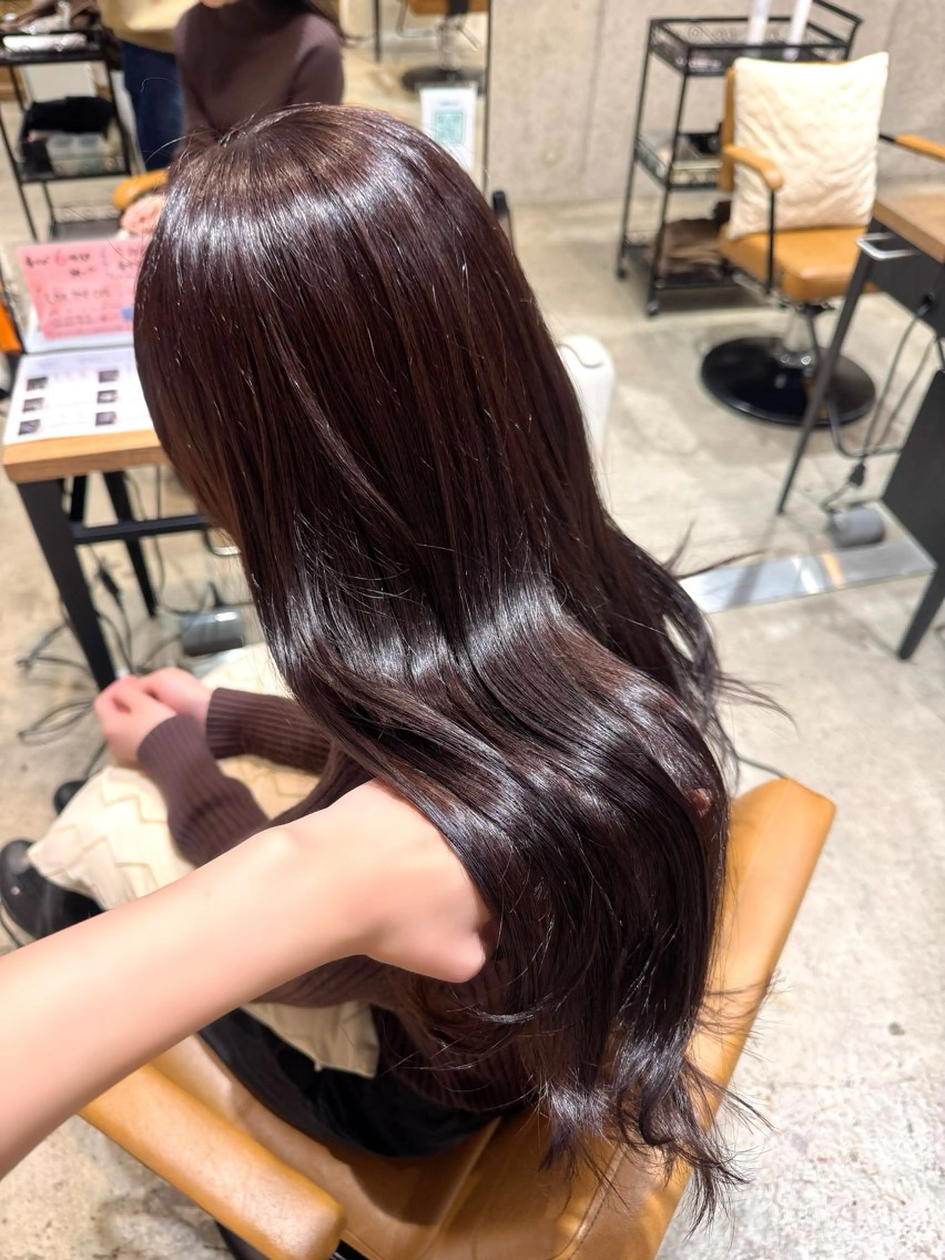 ロング カラー ヘアアレンジ カット ヘアカラー トリートメント ヘッドスパ 顔まわり/艶カラー/ 🤎himari🤎のヘアスタイル