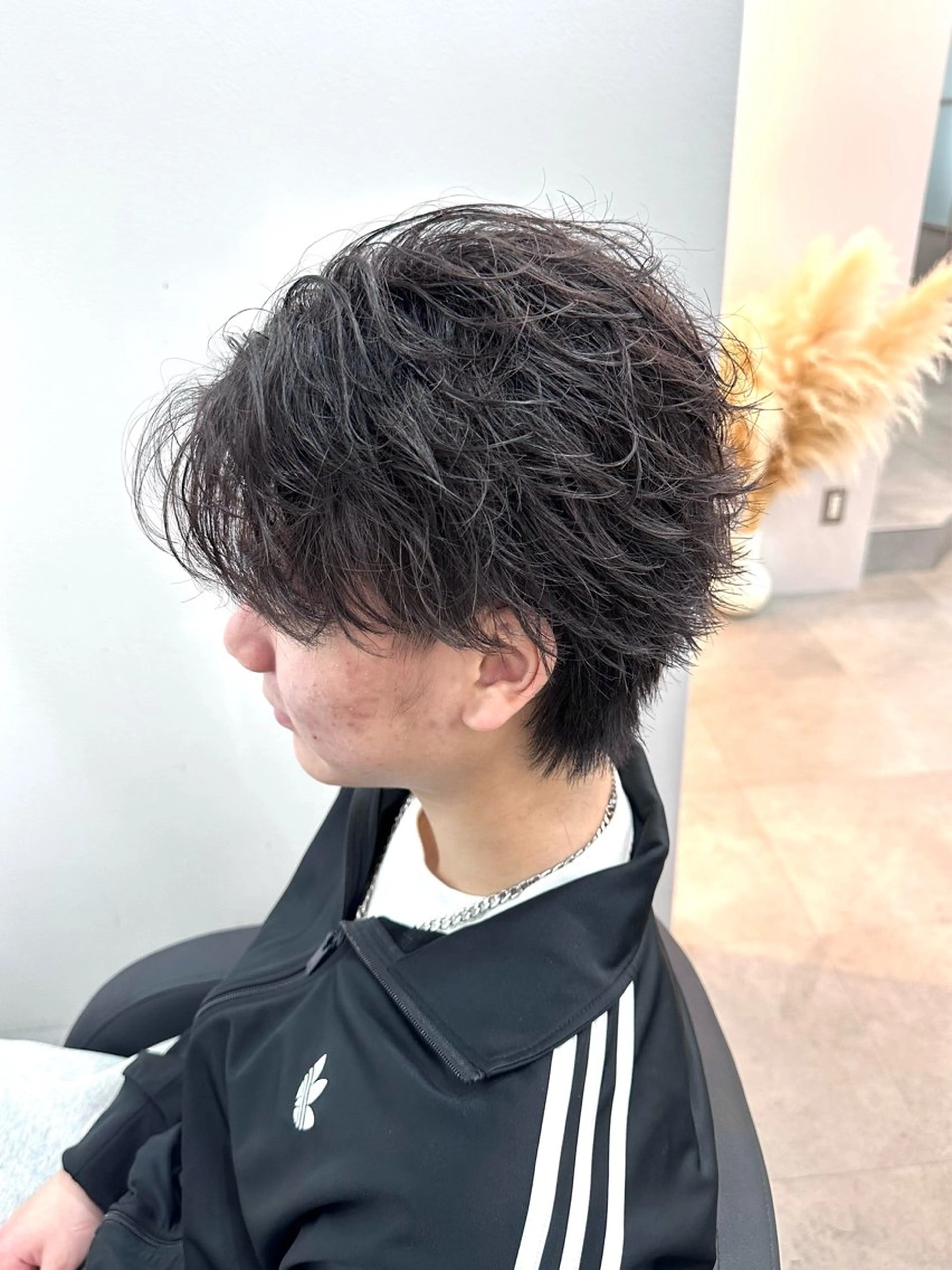 ショート メンズ センターパート メンズパーマ カット パーマ ヘアセット ALLENhair 森野太一のヘアスタイル