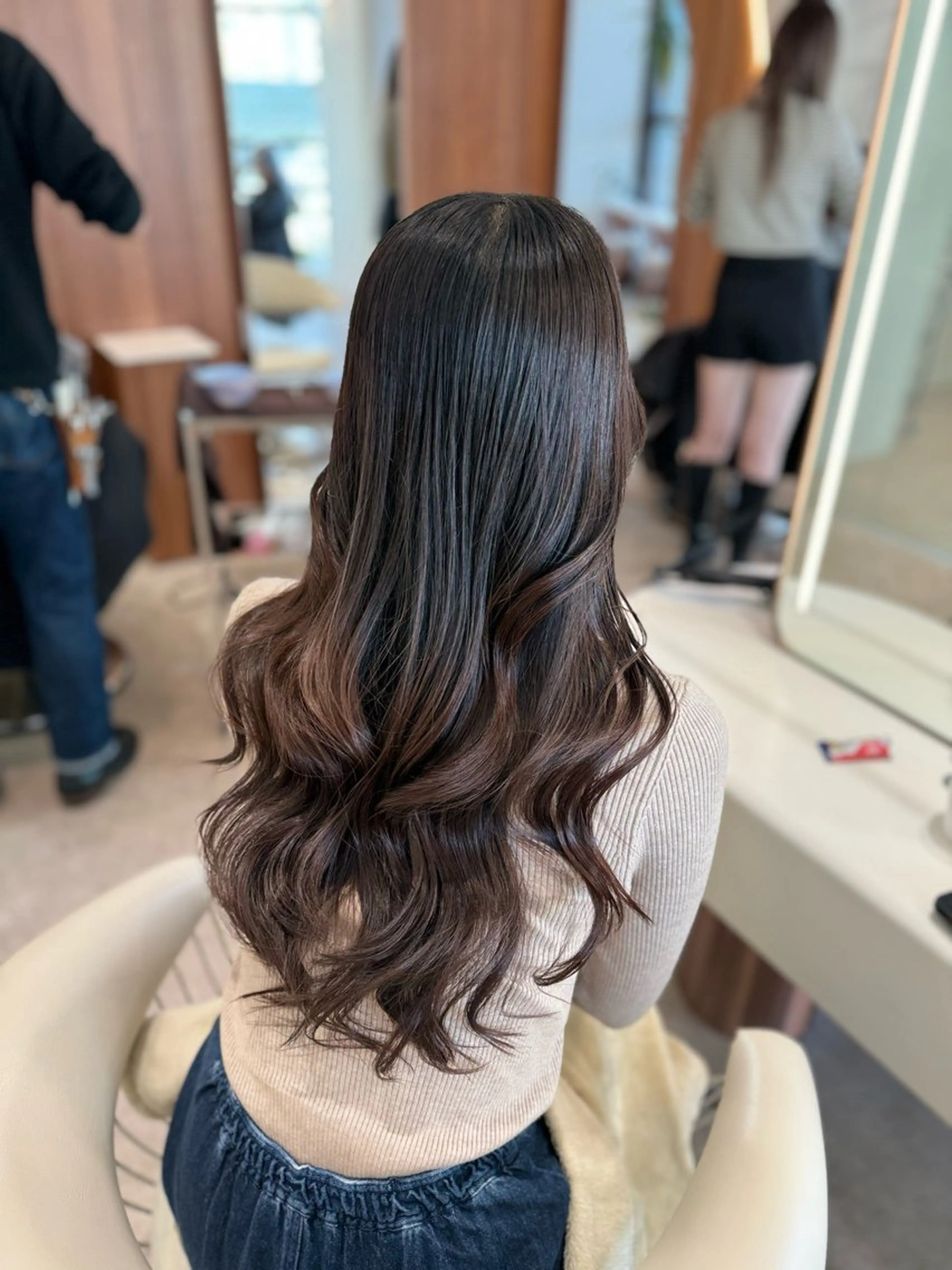 ロング カラー ブラウンカラー 韓国風ヘア レイヤーカット カット ヘアカラー トリートメント ヘアセット 韓国レイヤー🇰🇷 韓国研修◎渋谷カイトのヘアスタイル