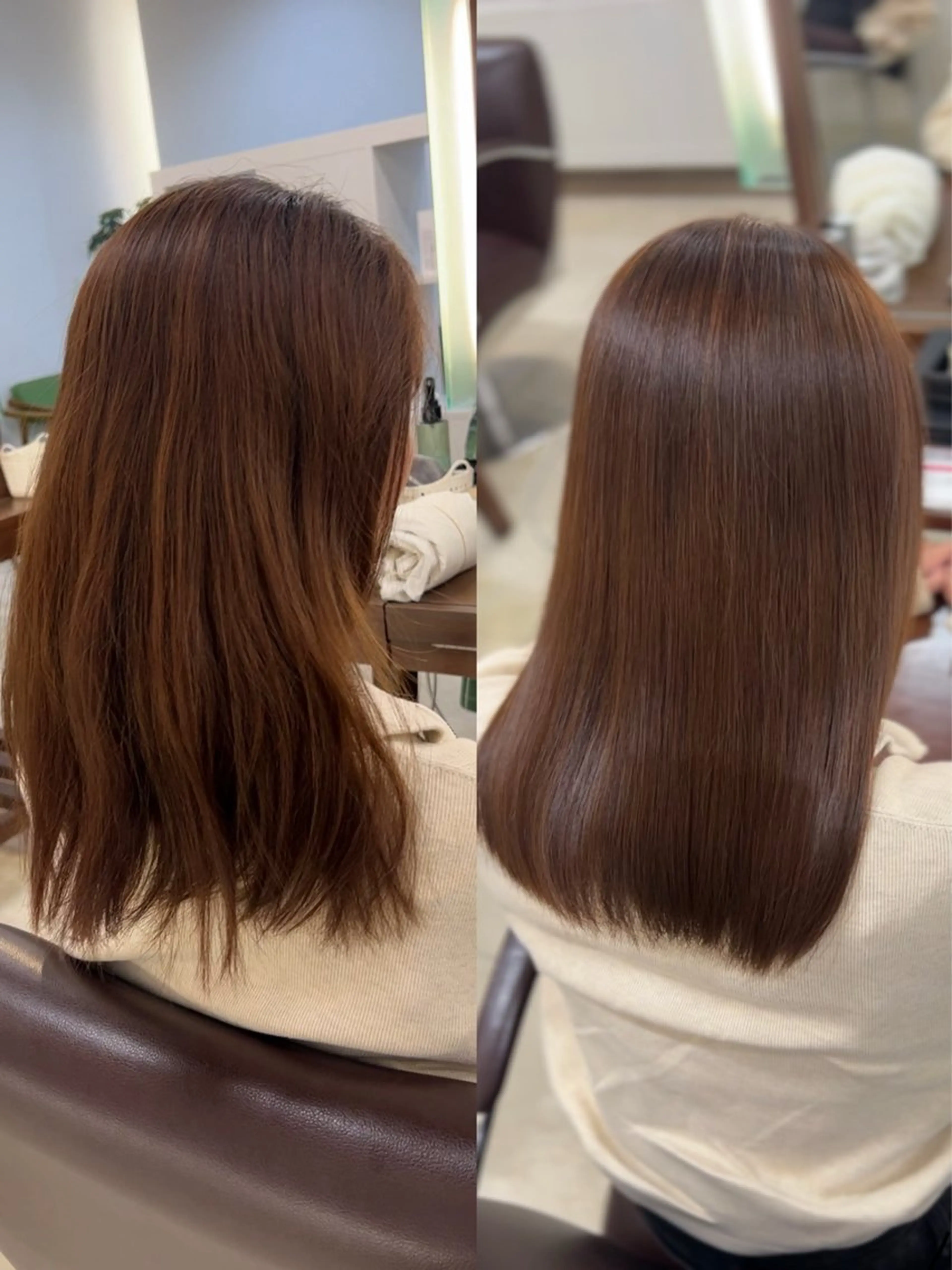 セミロング 伸ばしかけ 縮毛矯正 縮毛矯正 越納 陸のヘアスタイル