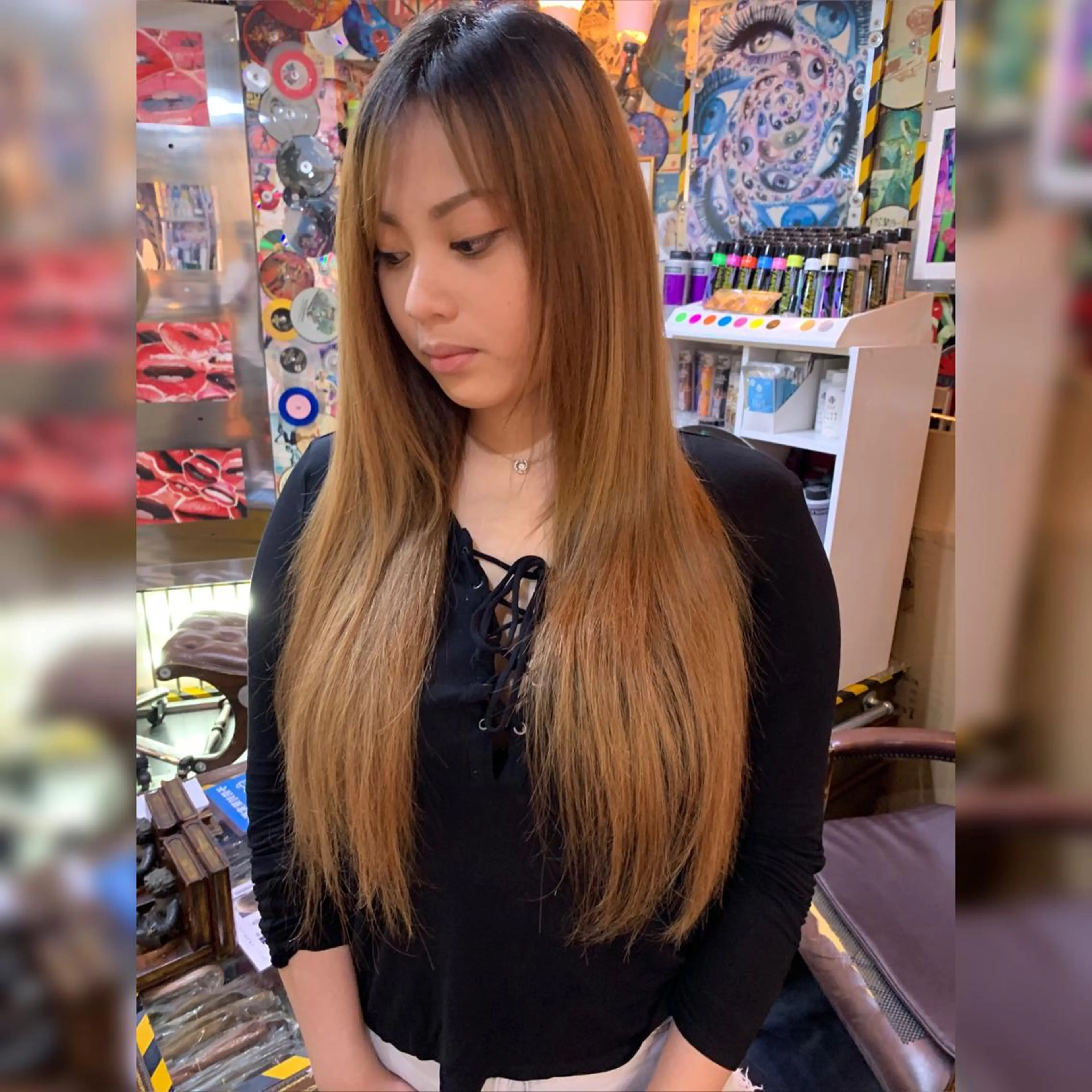 ロング カラー ヘアアレンジ エクステ haco+所属・🌈派手髪エクステ ブレイズ🌈ひろとのヘアスタイル