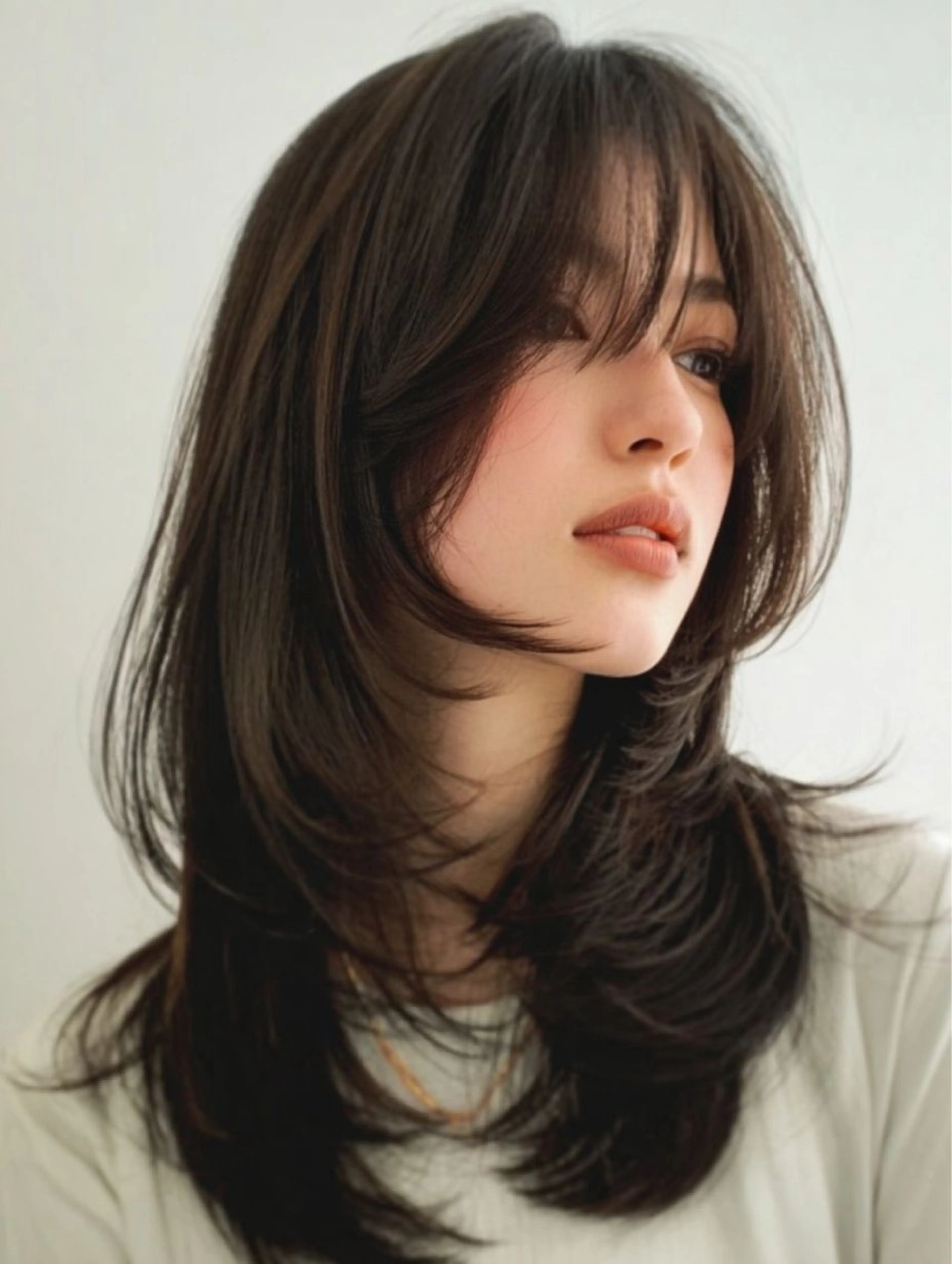 セミロング ハイライト 髪質改善 韓国風ヘア レイヤーカット 縮毛矯正 カット ヘアカラー 当日予約◎/縮毛矯正 /艶カラー/雨森大晃のヘアスタイル